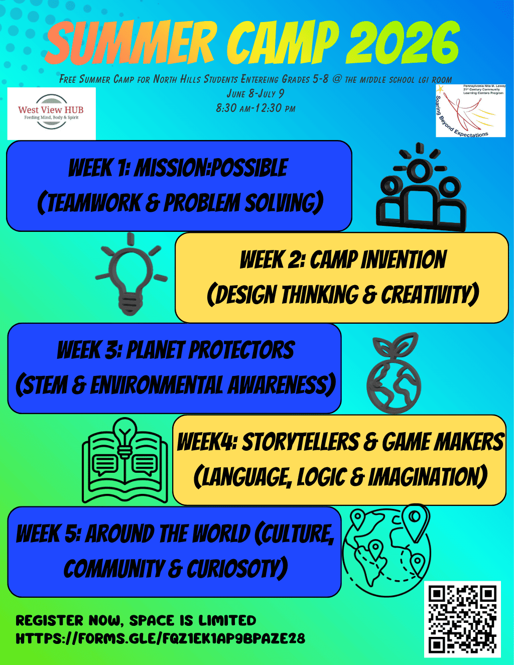 Grades 5-8 Summer Camp flyer