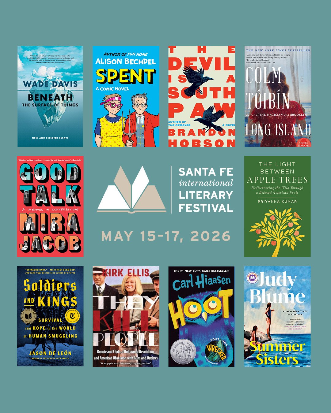 Just a glimpse of the author magic coming your way in 2026 ✨️ Tickets go on sale in January &mdash; mark your calendars!⁠
⁠
⁠
#SFILF2026 #sfinternationallitfest26 #authors #newrelease #booksigning #santafe #literaryfestival #storiesbindustogether #bo