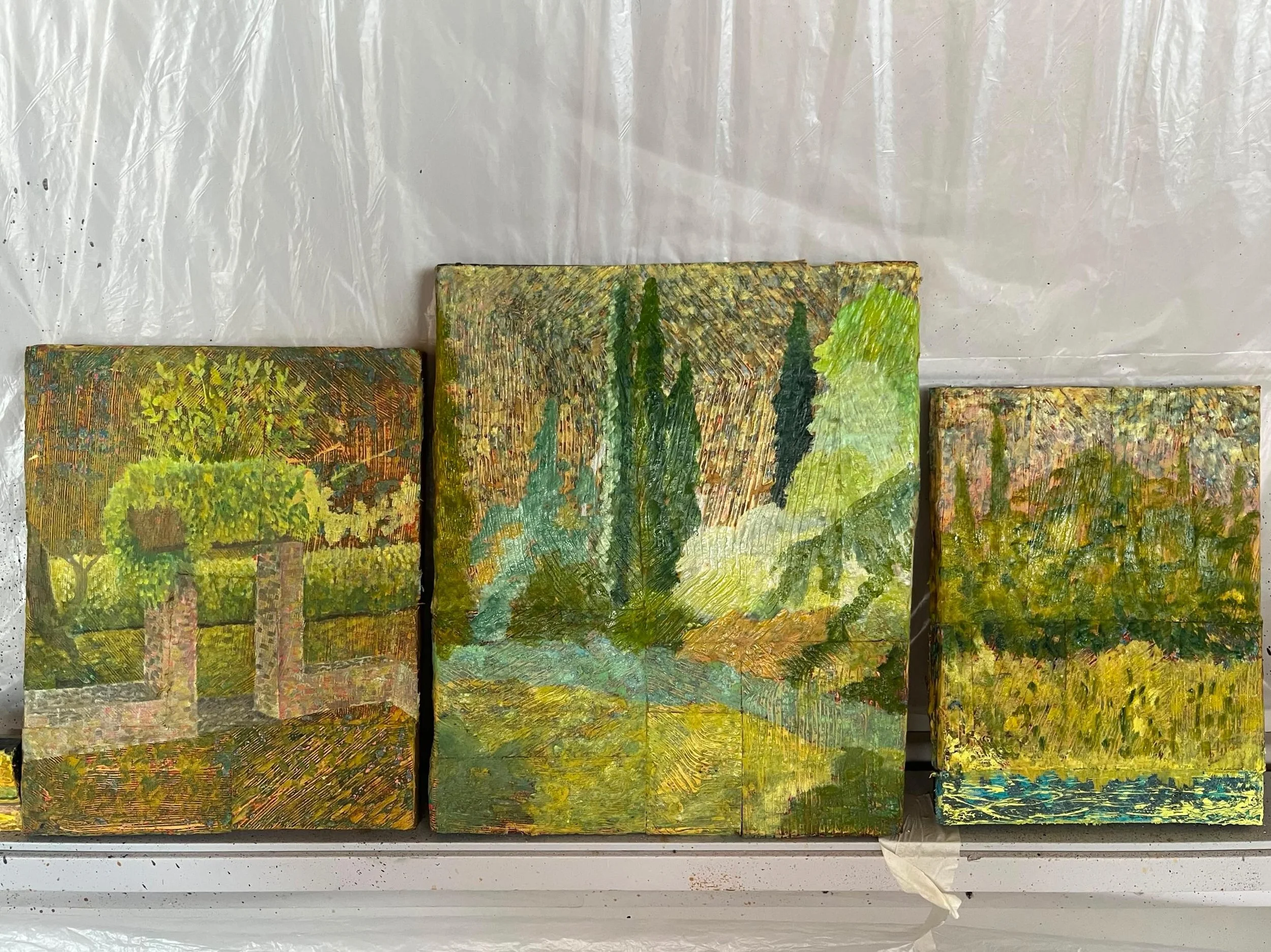 &ldquo;During this residency, I&rsquo;ve spent time walking through the landscapes of Citt&agrave; della Pieve, observing the relationship between nature and architecture. My paintings began by closely studying the colours of the region&mdash;from ti