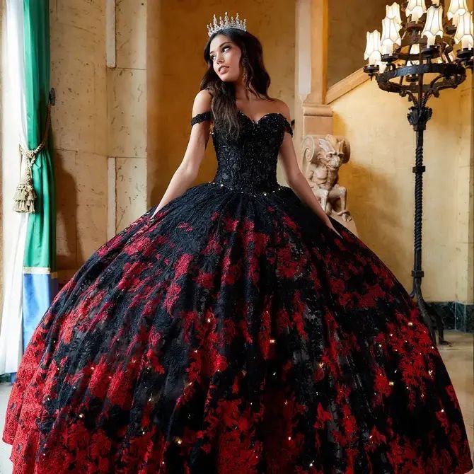 Dark quinceañera dress