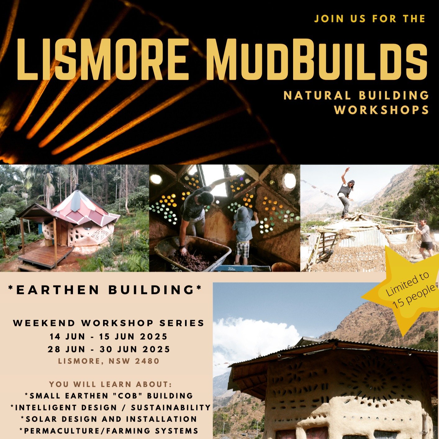 Its finally happening! Forage Foundation is kicking off our Earthen Building workshop series this June! ❤️🎉
Come along, bring a friend and get down and dirty with some collaborative Cobby goodness!

See www.foragefoundation.org for signup and detail