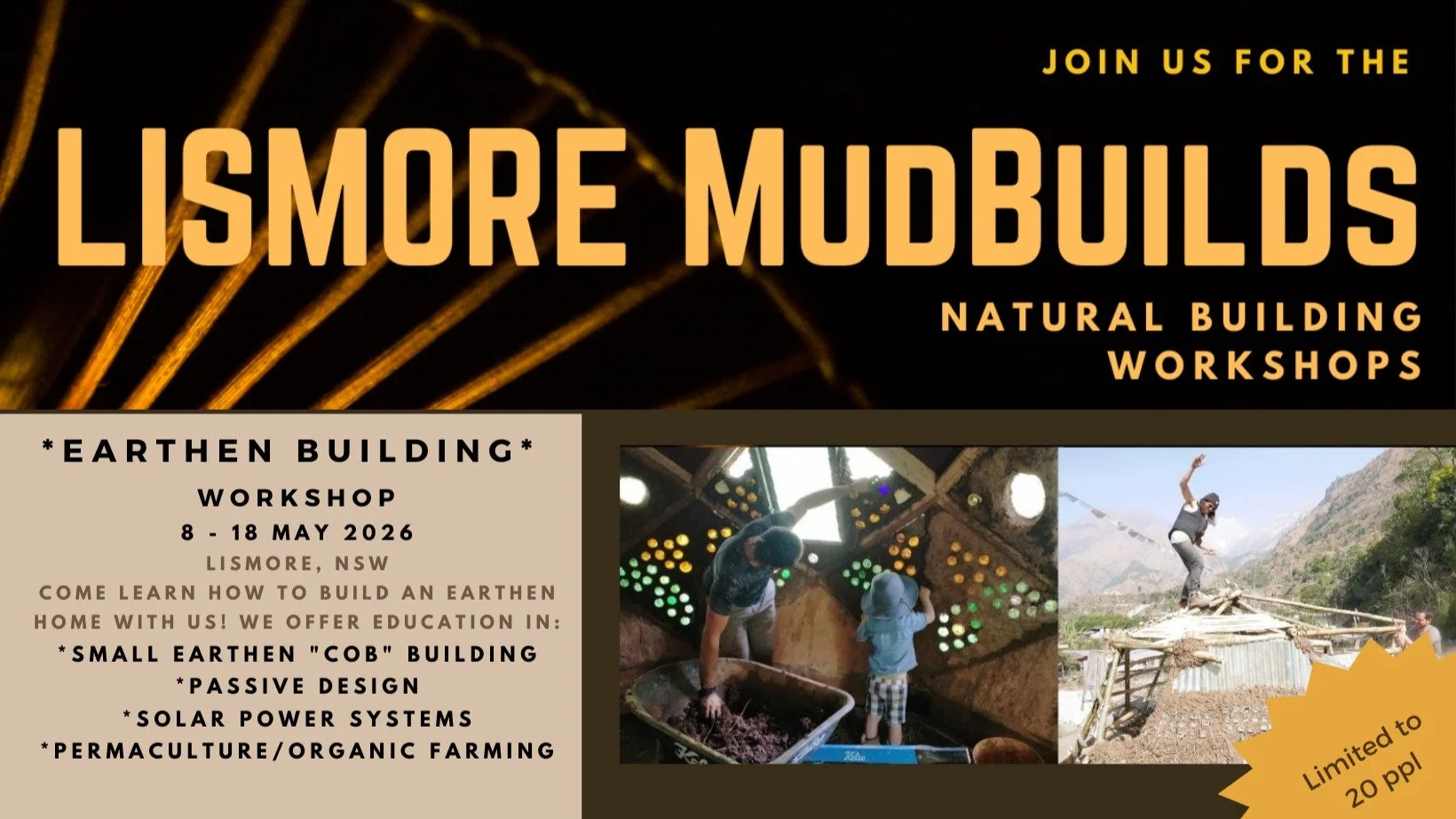 We're trying this again this year! Forage Foundation is kicking off our Earthen Building workshop series May 2026! ❤️🎉
Come along, bring a friend and get down and dirty with some collaborative Cobby goodness!

See www.foragefoundation.org for detail