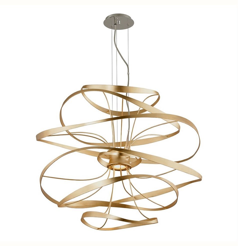 I love everything about this Caligraphy Chandelier from @corbettlighting Such a bold statement piece, perfect for the entryway. 

At the same time, it also reminds me of how much I wanted to be a ribbon dancer in the 90s. 😂😎

#homecourtinteriors 🏆
