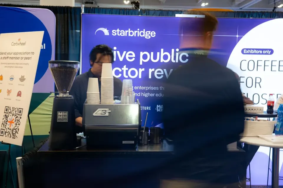 Coffee catering station at a convention venue serving attendees in the Nashville area