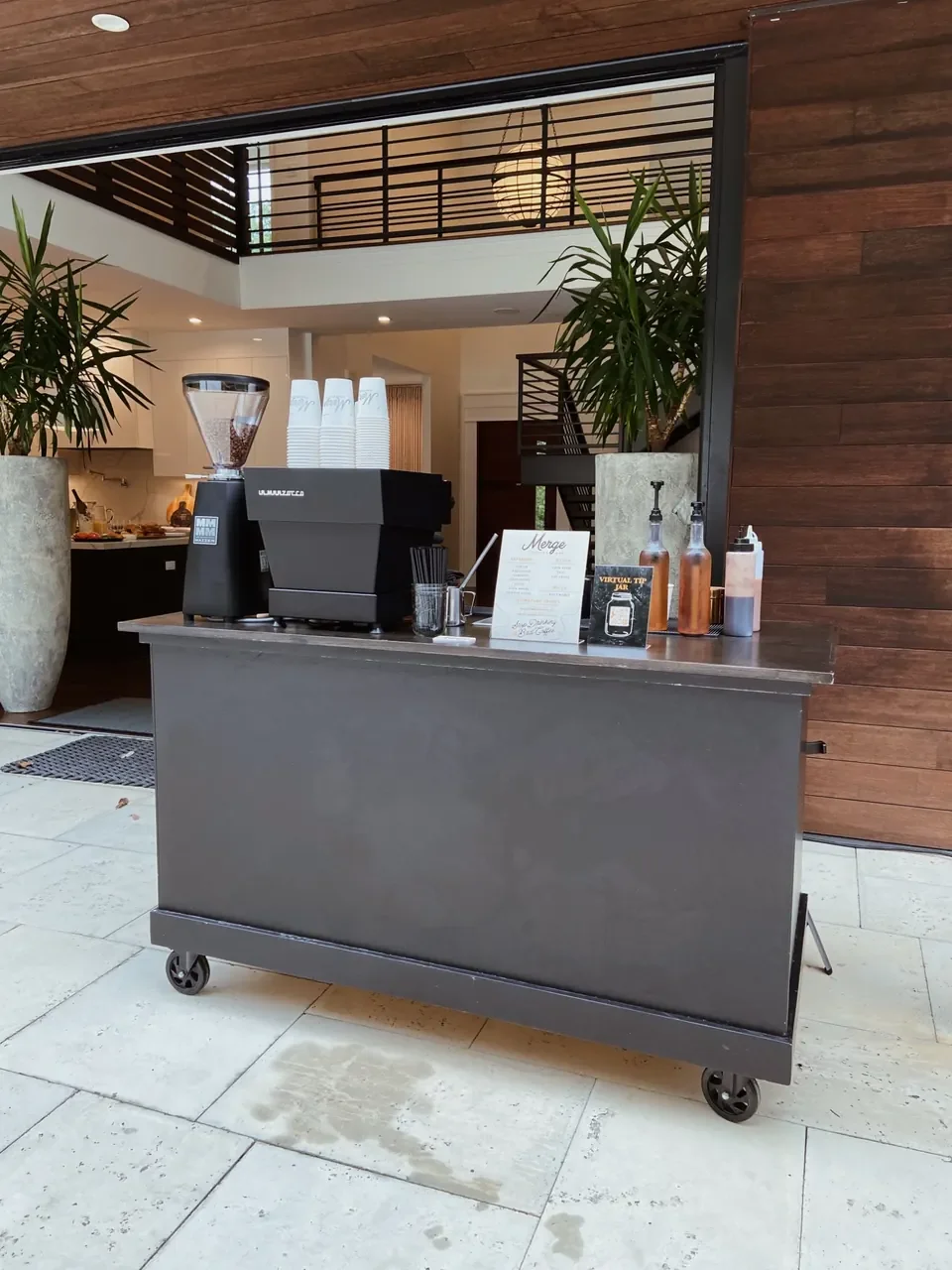 Mobile espresso bar setup for private event and party coffee catering in Nashville