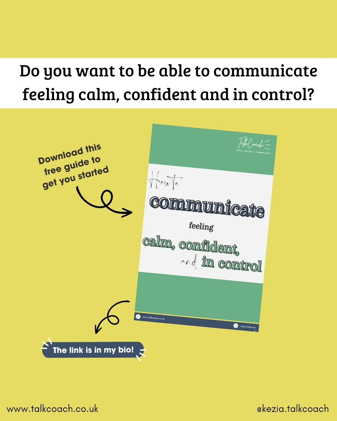 My free guide is jam-packed with helpful tips to help you communicate feeling calm, confident and in control ✨

Check the link in my bio or drop me a DM if you want a copy!

#communicationcoaching #communicationcoach #socialanxiety #confidentcommunic