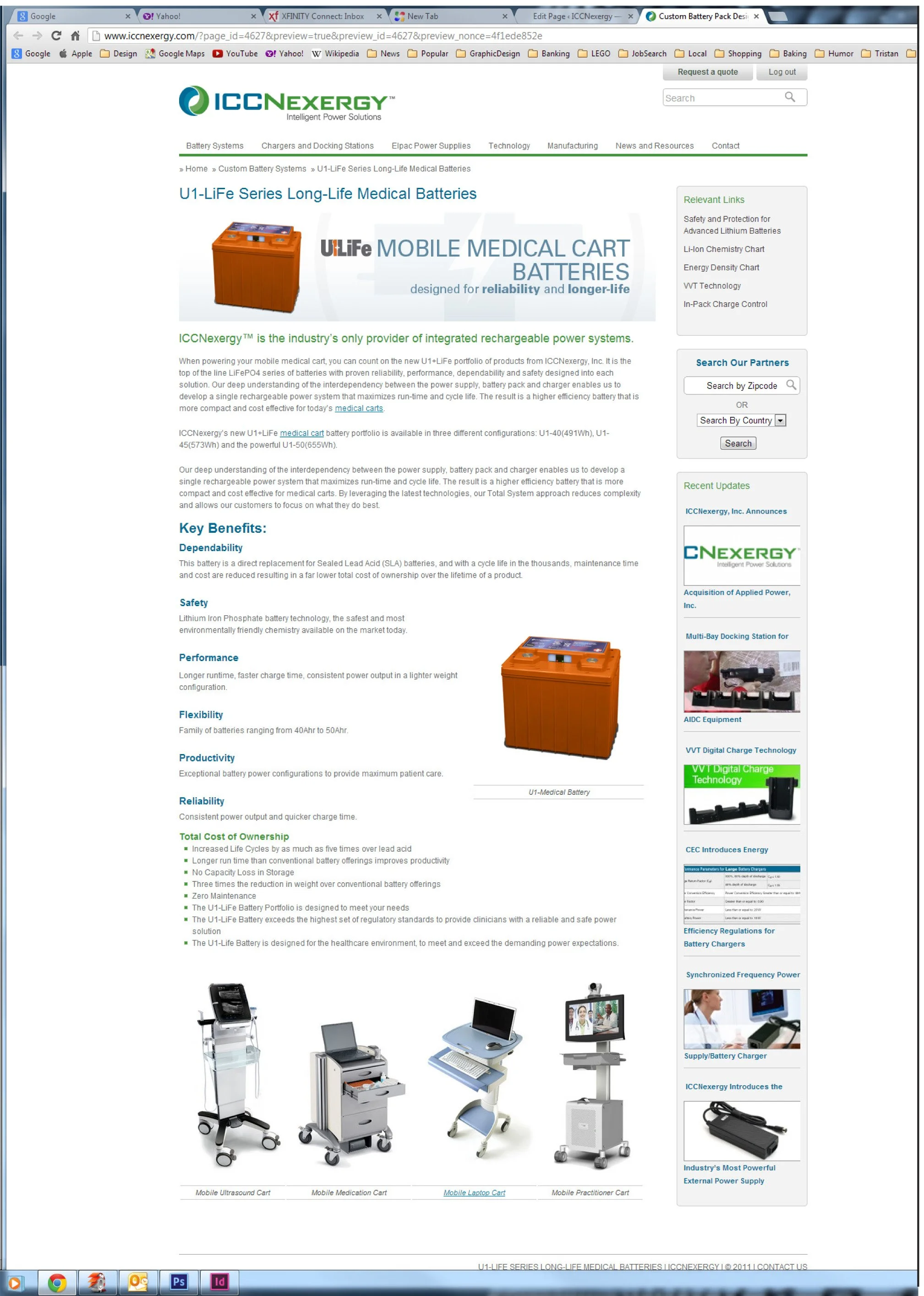 ICCNexergy web page
Creation of images and placement. Updated utilizing WordPress.