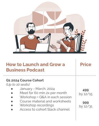 2024 Q1 Cohort Course: How to Launch and Grow a Business Podcast