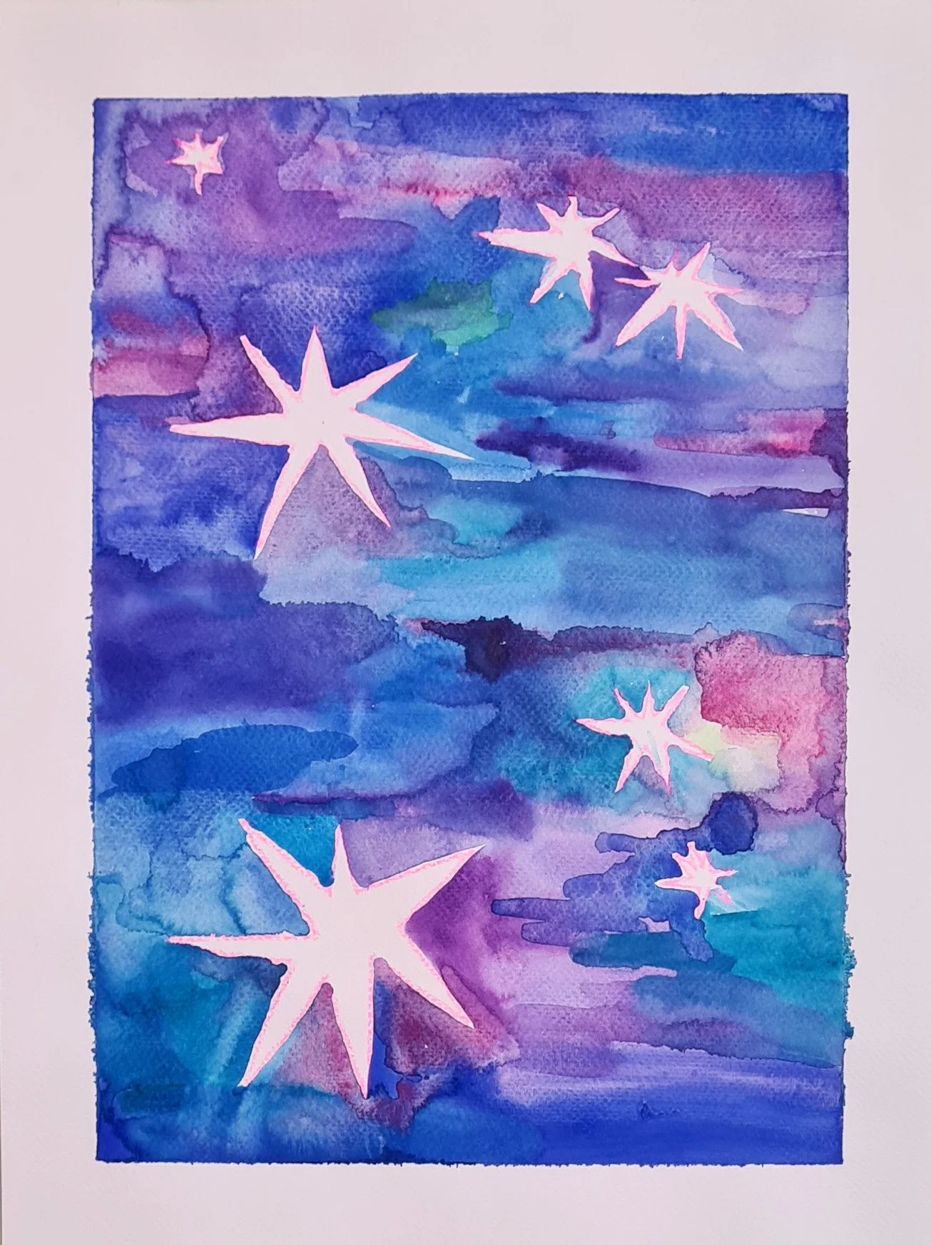 Originale Wasserfarbenmalerei – »If I was light«-Serie, Künstlerin Hannah Stollenwerk