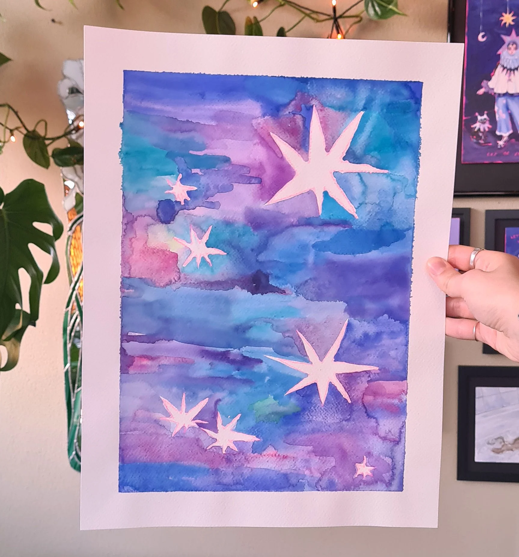 Originale Wasserfarbenmalerei – »If I was light«-Serie