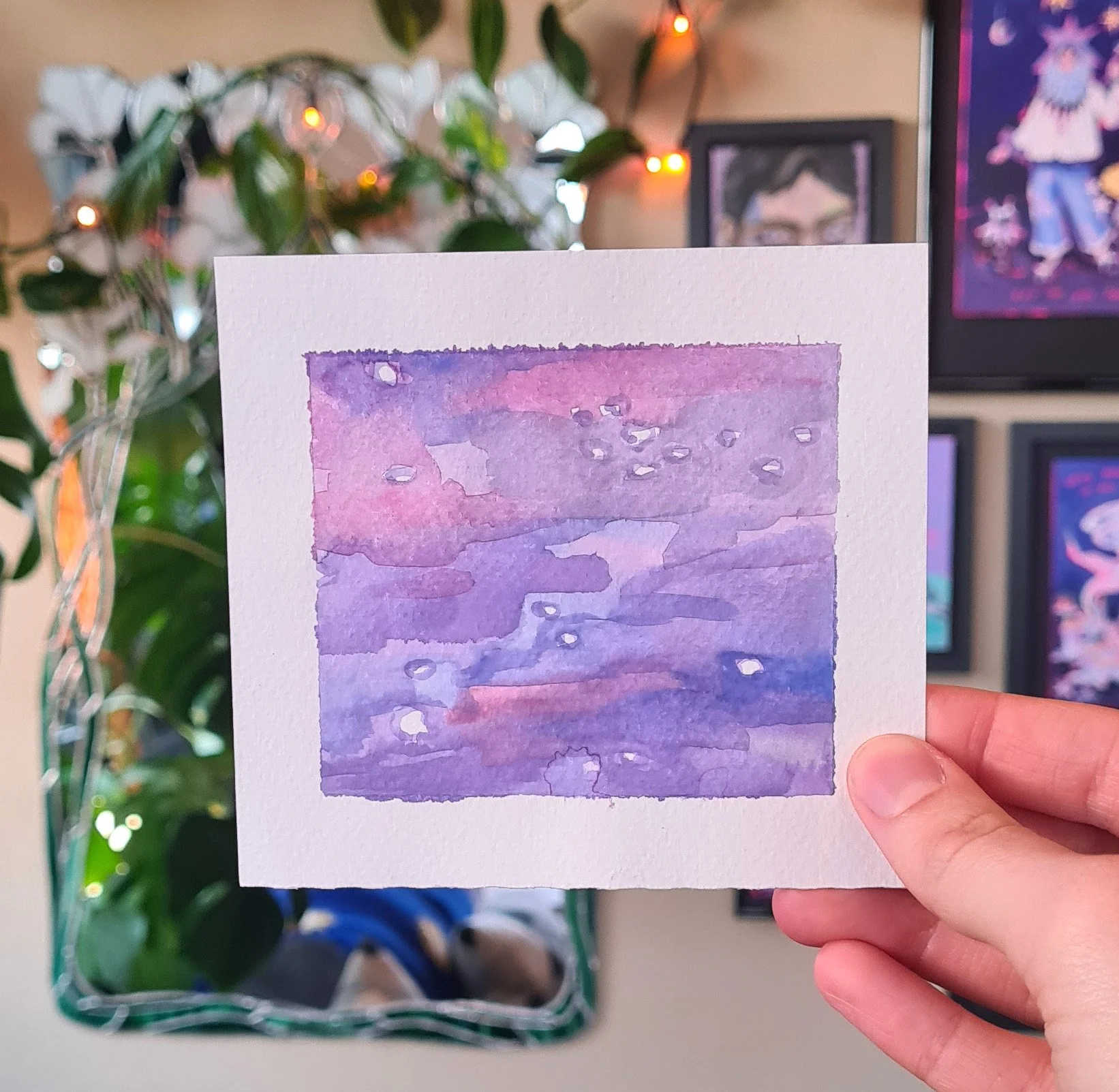 Wasserfarbenmalerei mini Original 3 – »If I was light«-Serie