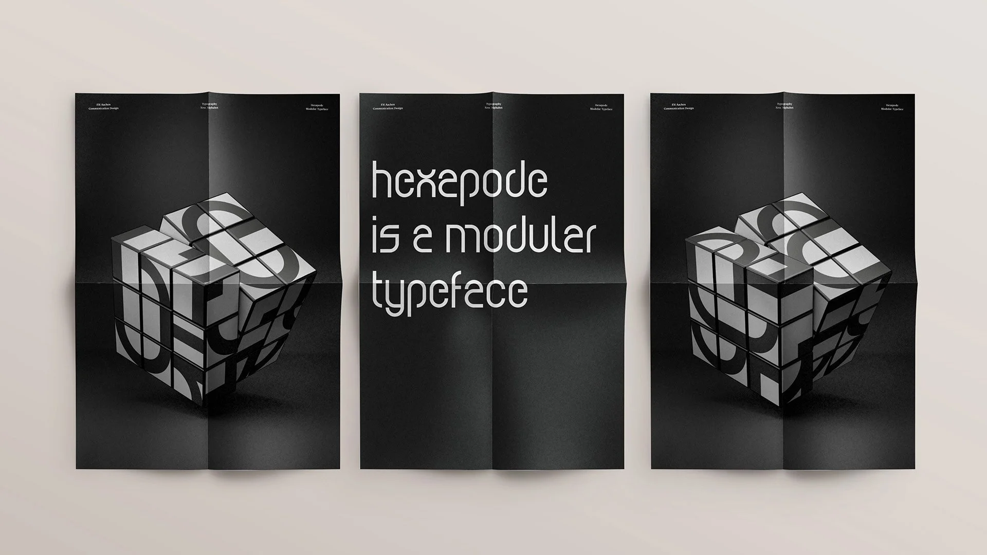 Poster New Alphabet Modular Typeface Hexapode