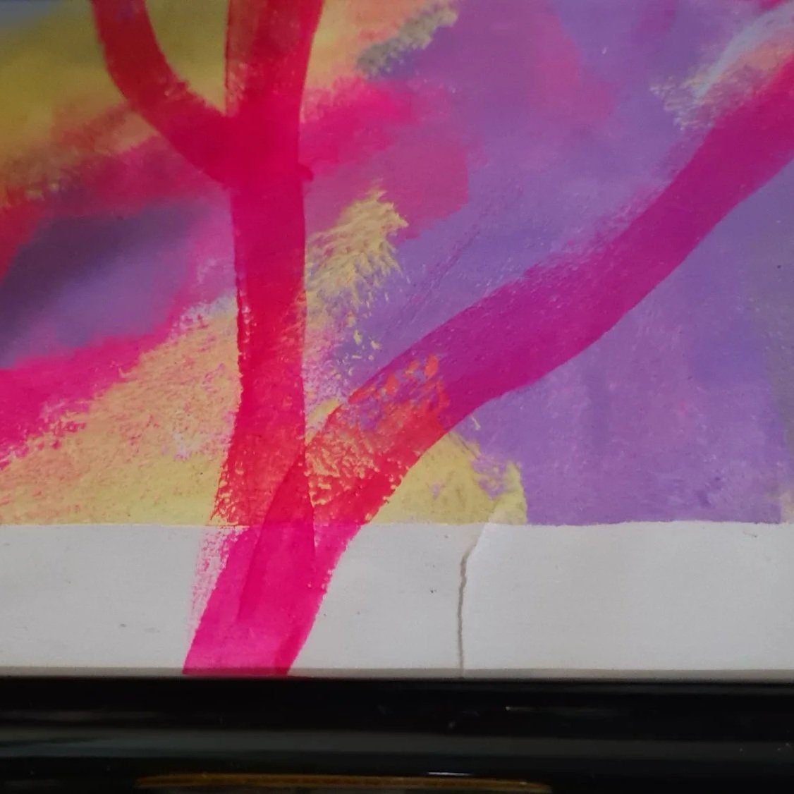 Neon-Blumen original Malerei auf Wasserfarben-Papier, Künstlerin Hannah Stollenwerk