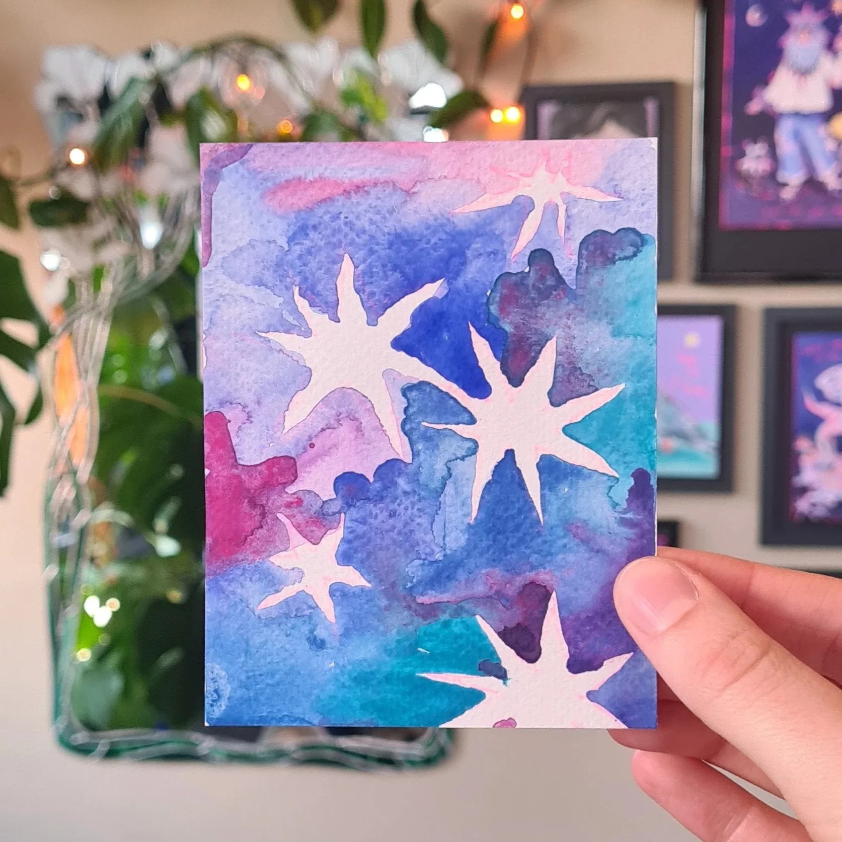 Wasserfarbenmalerei mini Original 2 – »If I was light«-Serie, Künstlerin Hannah Stollenwerk.