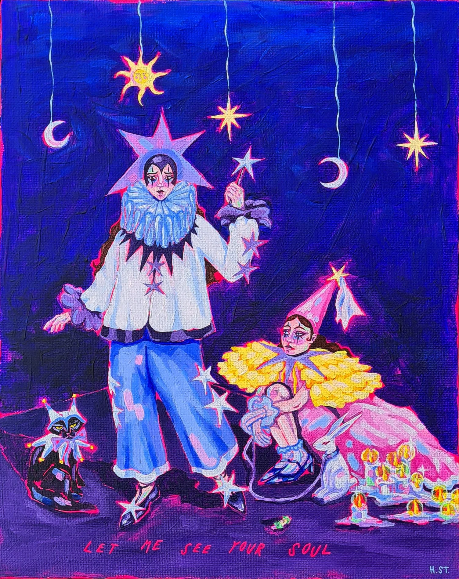 Let me see your soul Acryl Malerei auf Leinwand von Hannah Stollenwerk
