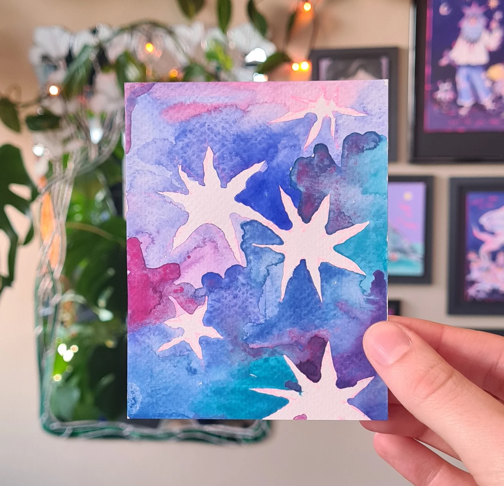 Wasserfarbenmalerei mini Original 2 – »If I was light«-Serie