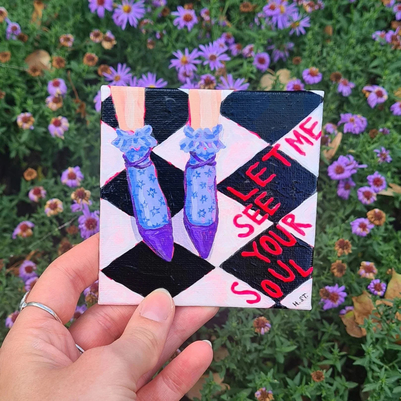 »Let me see your Soul«, originale Acrylmalerei auf Leinwand-Board, Künstlerin Hannah Stollenwerk