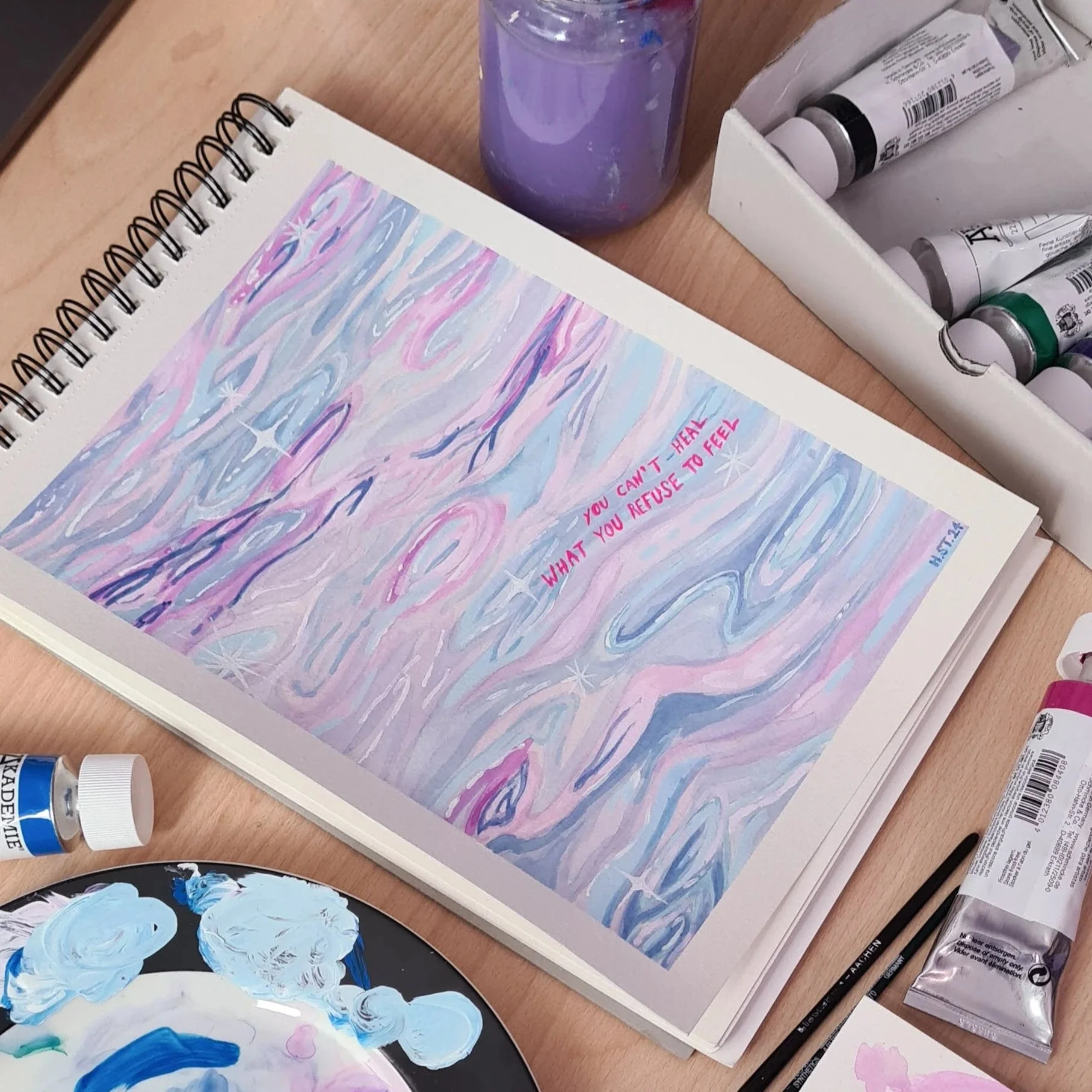 xOriginale Acrylmalerei 4, »If I was light«-Serie, Künstlerin Hannah Stollenwerk