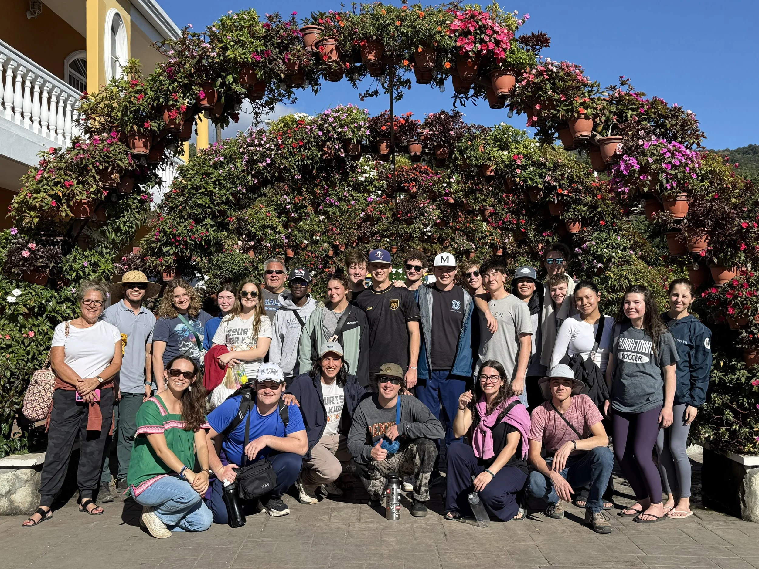 Students from La Salle High School, WA and Mullen High School, CO build together in Monte Lirio, Panama