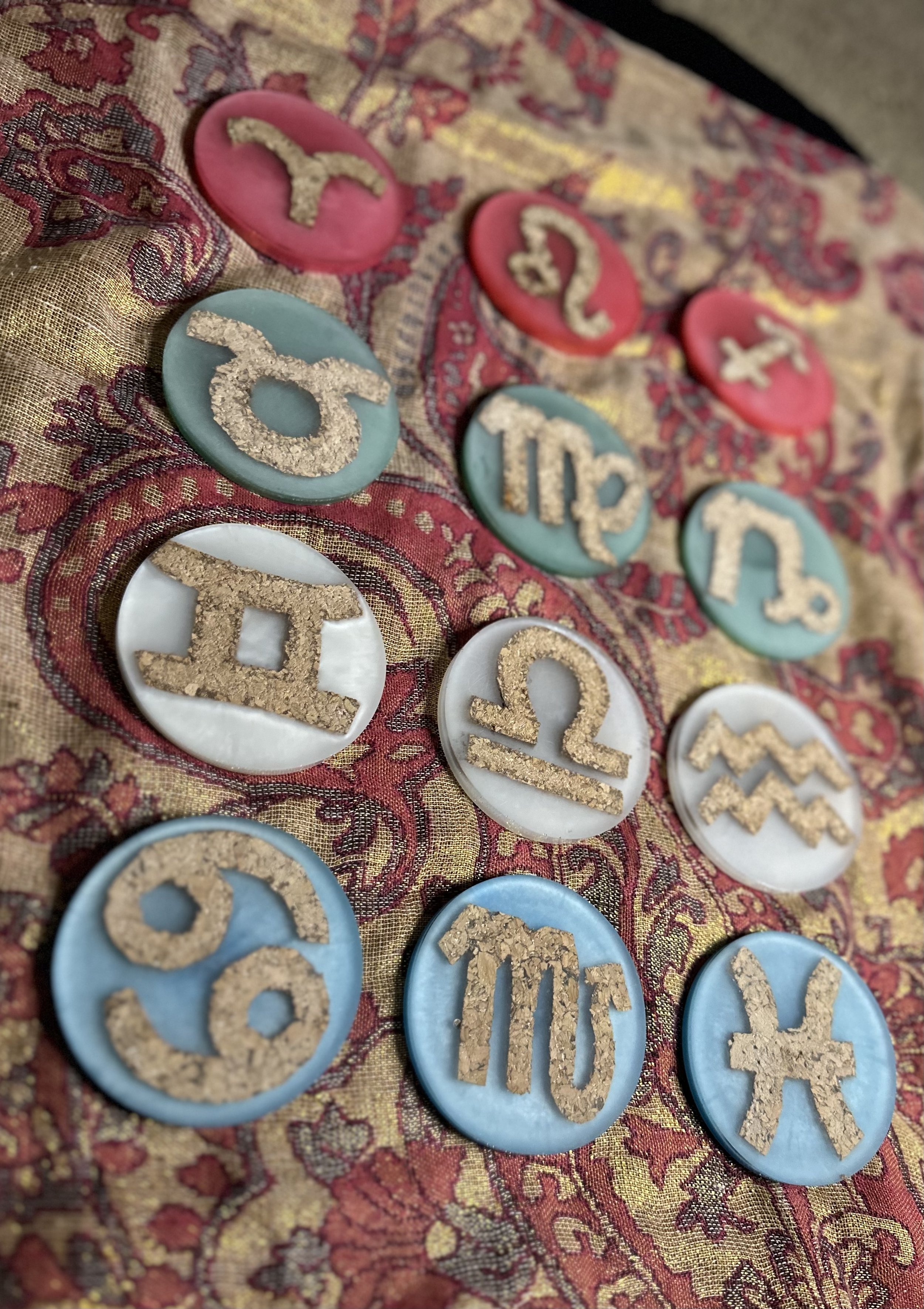Zodiac Coasters, Set of 2 (Made to Order)