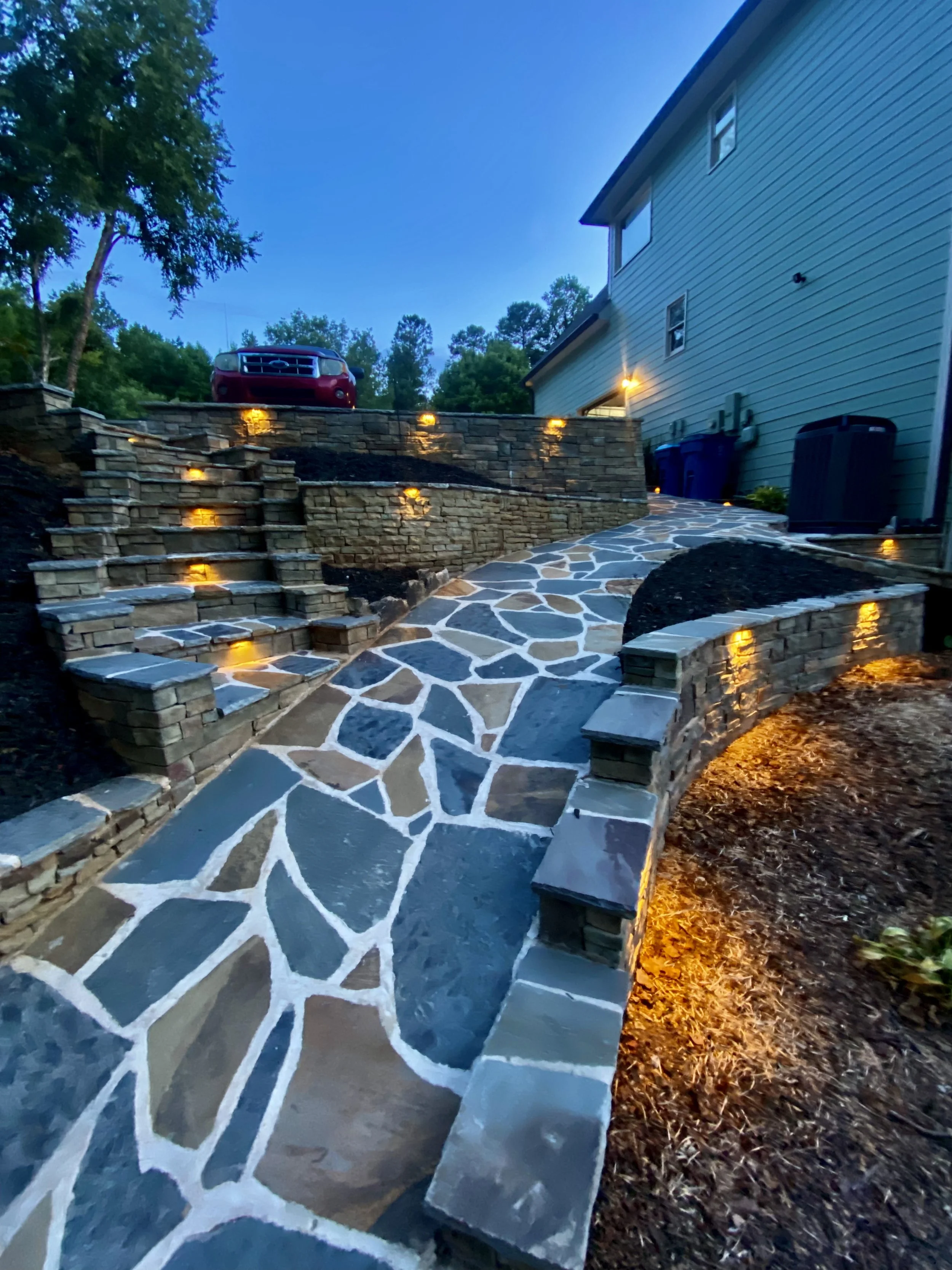 flagstone and concrete ramp 
