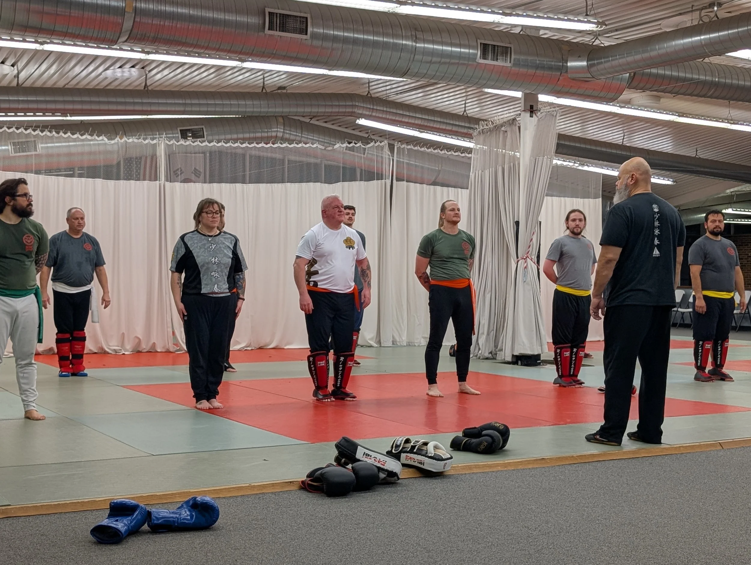Getting ready to end a sparring drills class