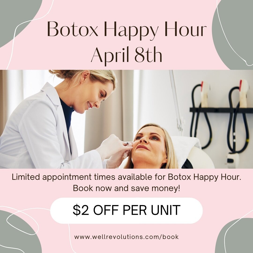 There are only a few appointment times available for tomorrow! Book now and save $2 per unit on Botox!
