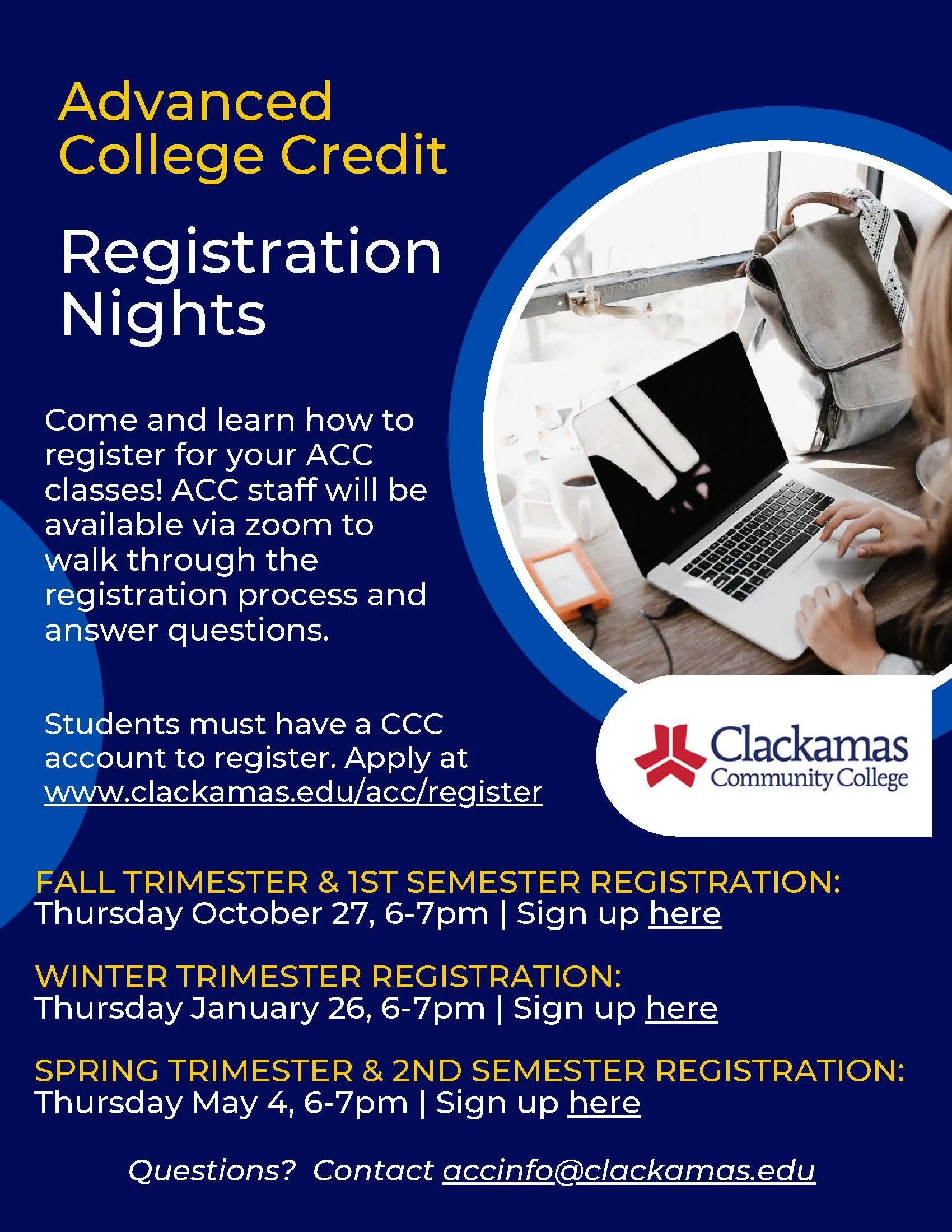 ACC Spring Registration Night — Oregon City High School