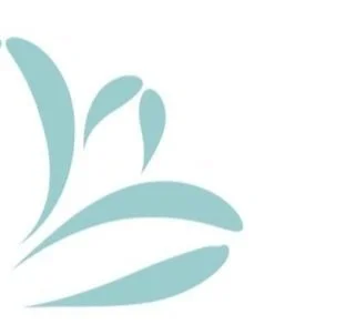 Light blue abstract floral or plant design.