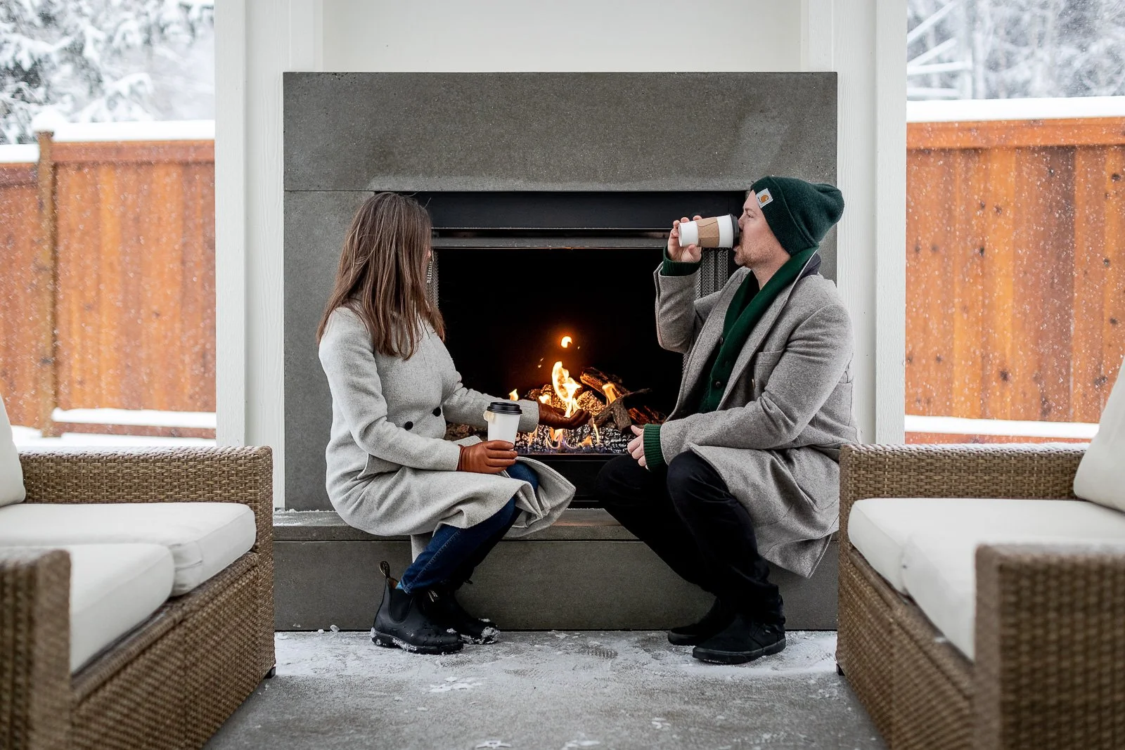 Outdoor fireplaces are one of our favourite features, especially on a snow day. A few of our favourites from homes we've sold around town.