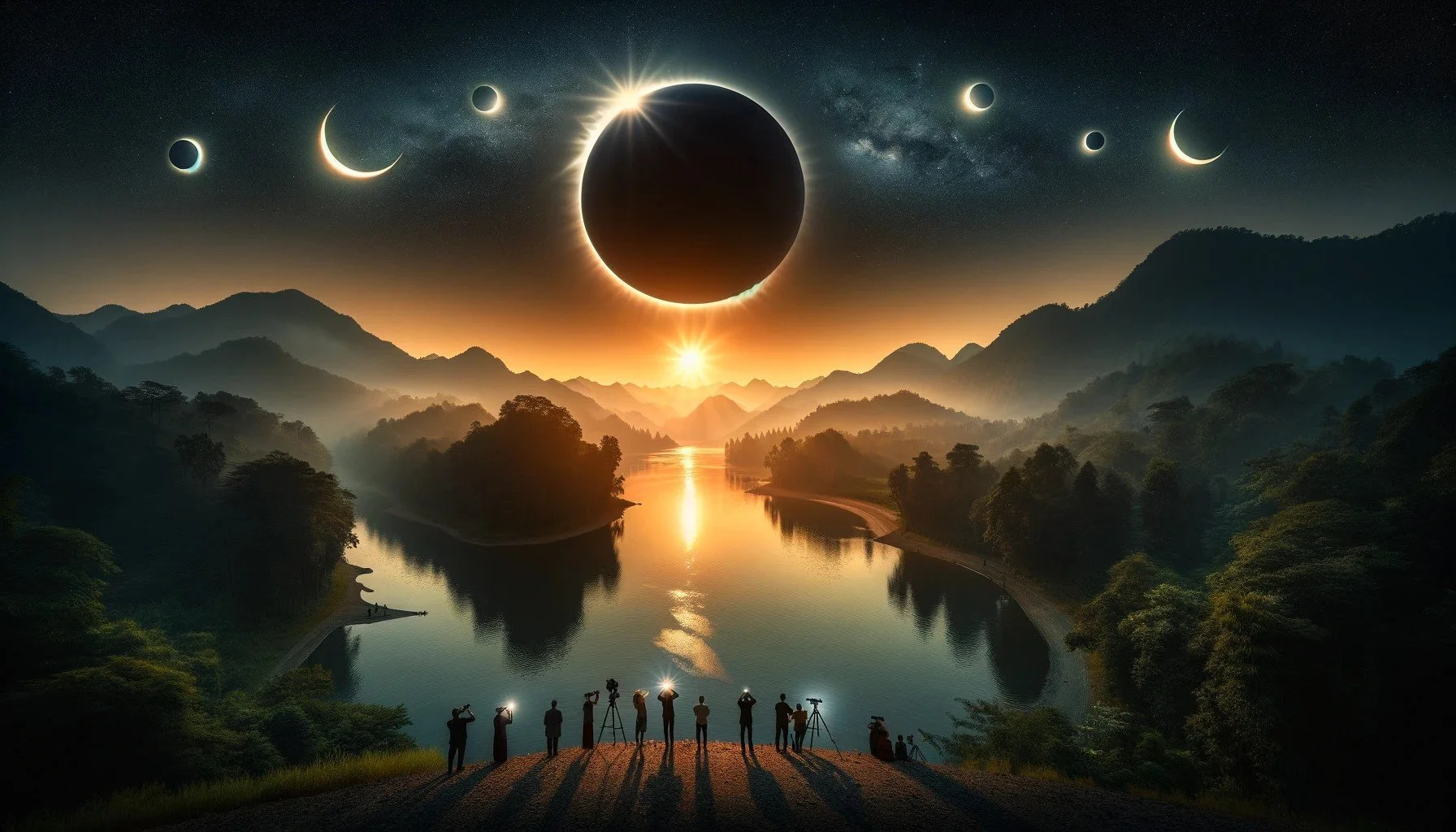 Total Solar Eclipse of April 8, 2024 artistic depiction