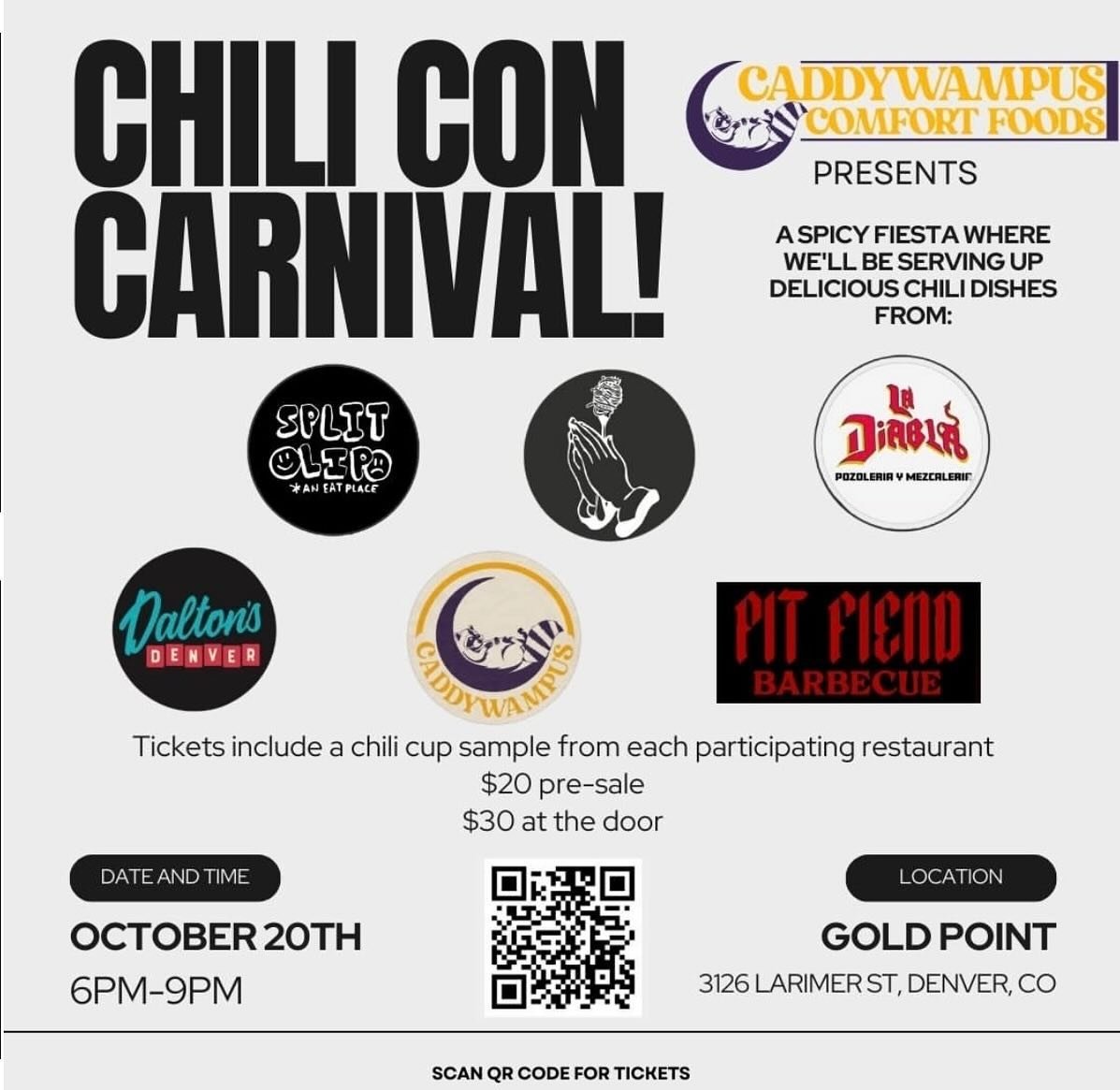 CALLING ALL CHILI CONNOISSEURS 
We are doing a chili cook-off 

OCTOBER 20th 6pm-9pm 

There&rsquo;s a few other surprises in store for those attending! 

Come hang and throw back some cold ones with us and a few of our super rad friends. 

Attending