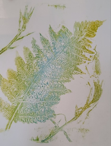Beginning Gel Plate Printing with Nature