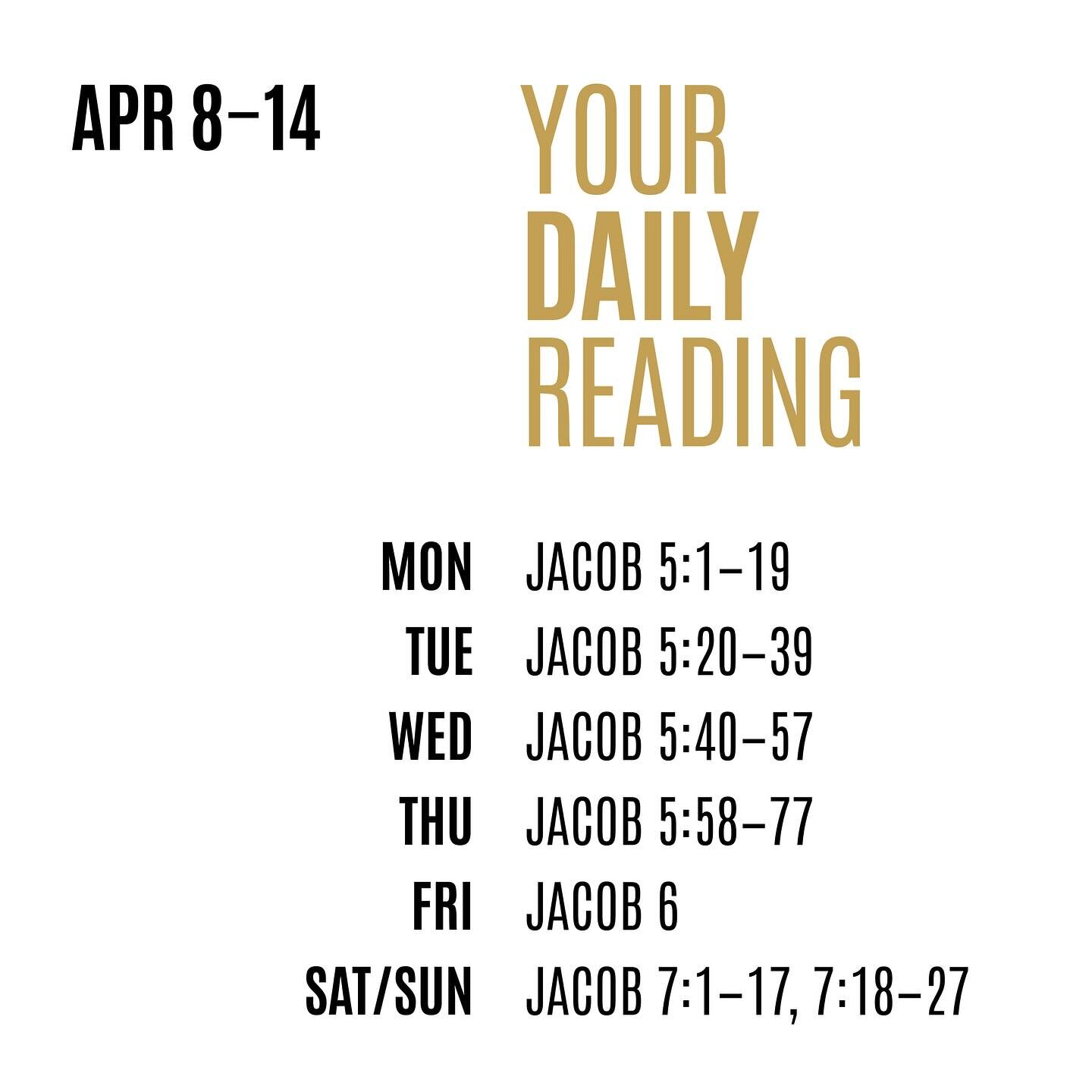 This week in Come, Follow Me we will be studying Jacob 5-7 in the Book of Mormon.
 
Here are the segments you can look forward to:

SEGMENT ONE: THIS LONG TIME

SEGMENT TWO: THIS WILL I DO

SEGMENT THREE: US

SEGMENT FOUR: WILL YOU

SEGMENT FIVE: UNS