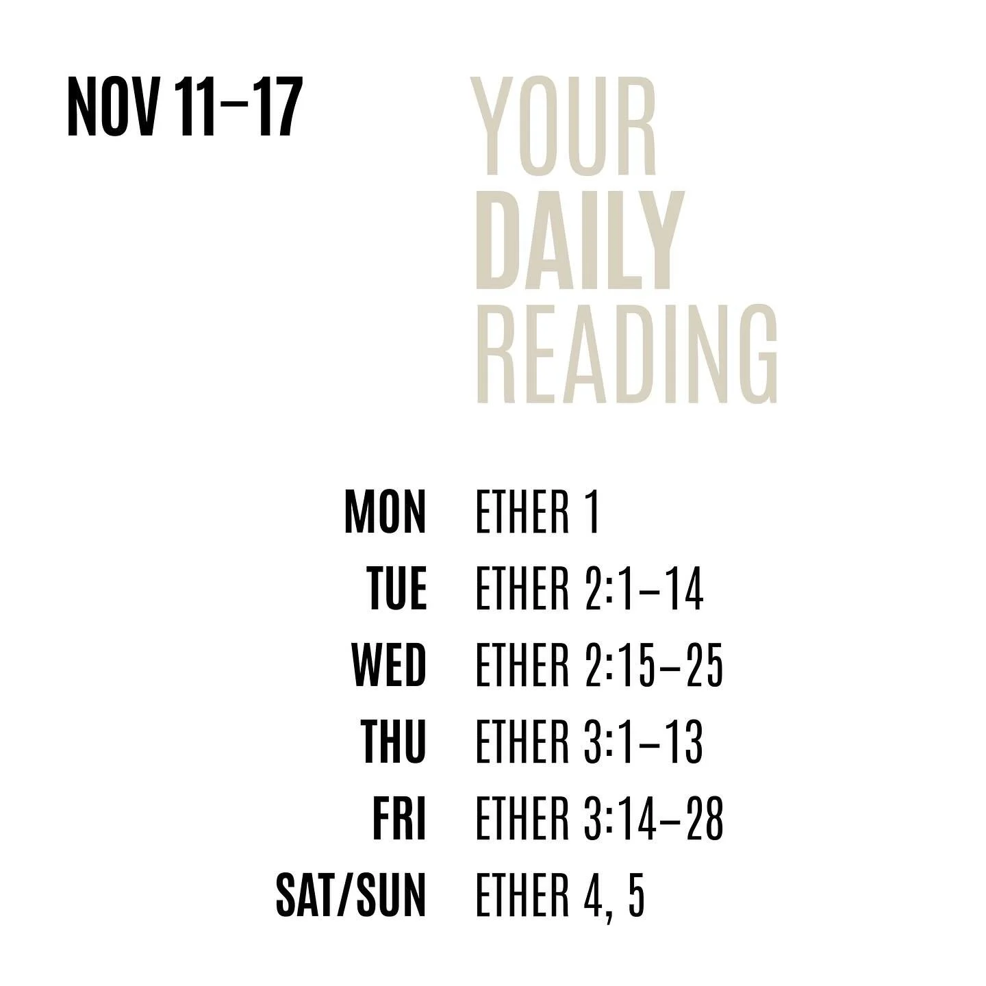 This week we are studying Ether 1-5 in Come, Follow Me.

 
Here are the segments you can look forward to:

SEGMENT ONE: BECAUSE YOU ASKED

SEGMENT TWO: LEAVE THE BEACH

SEGMENT THREE: WHAT SHOULD I DO?

SEGMENT FOUR:  NOTHING DOUBTING

SEGMENT FIVE: 