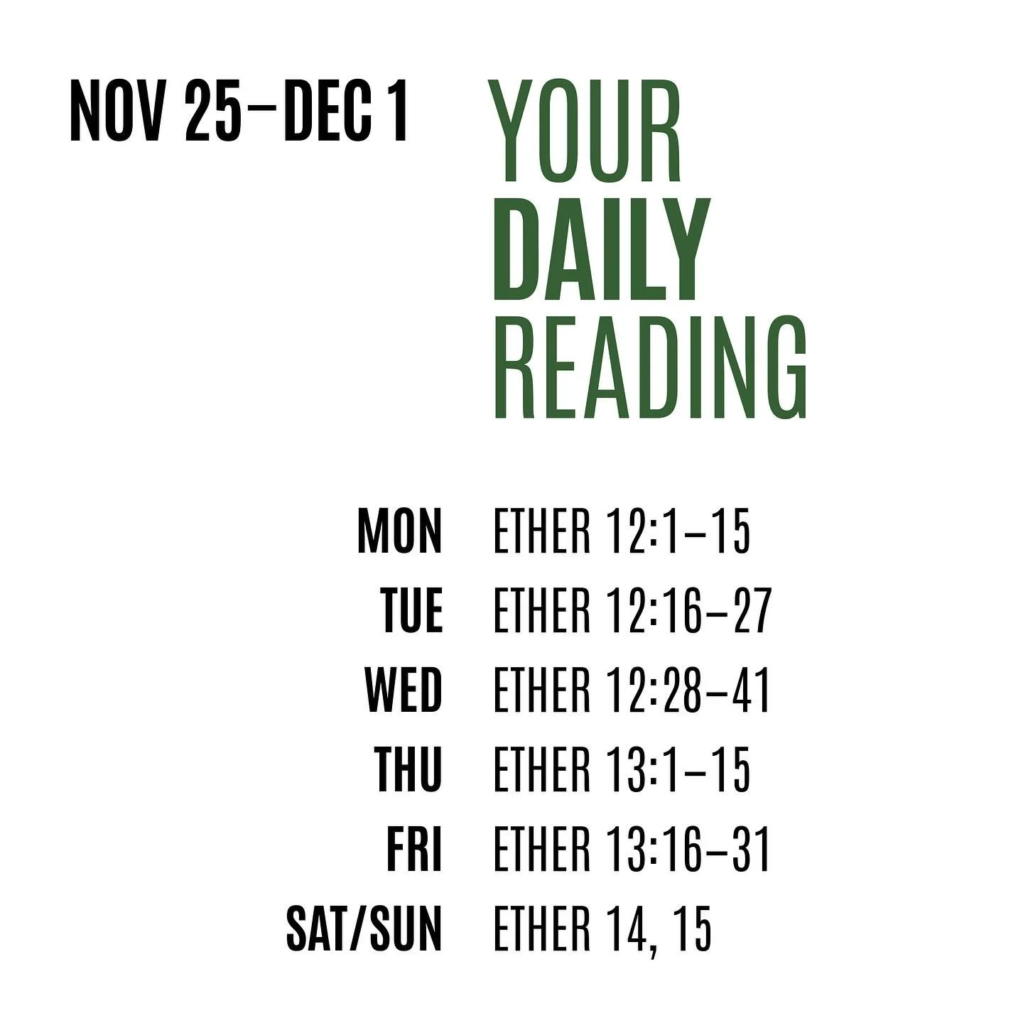 This week we are studying Ether 12-15 in Come, Follow Me.

 
Here are the segments you can look forward to:

SEGMENT ONE: BECAUSE OF FAITH

SEGMENT TWO: GRACE SUFFICIENT

SEGMENT THREE: SEEK THIS JESUS

SEGMENT FOUR:  IT MATTERS
