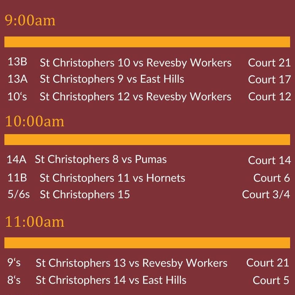 All teams excluding 5/6s, 8's, 9's and the 15/16A's are playing two half games this week against the same team