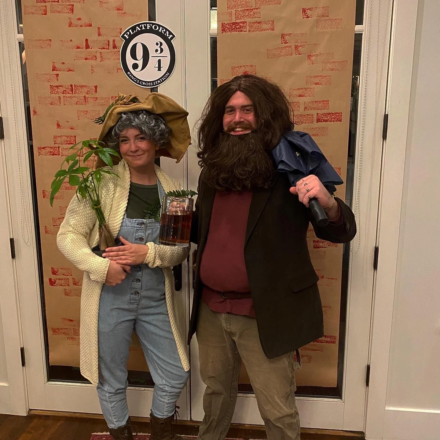 Professor Sprout and Hagrid