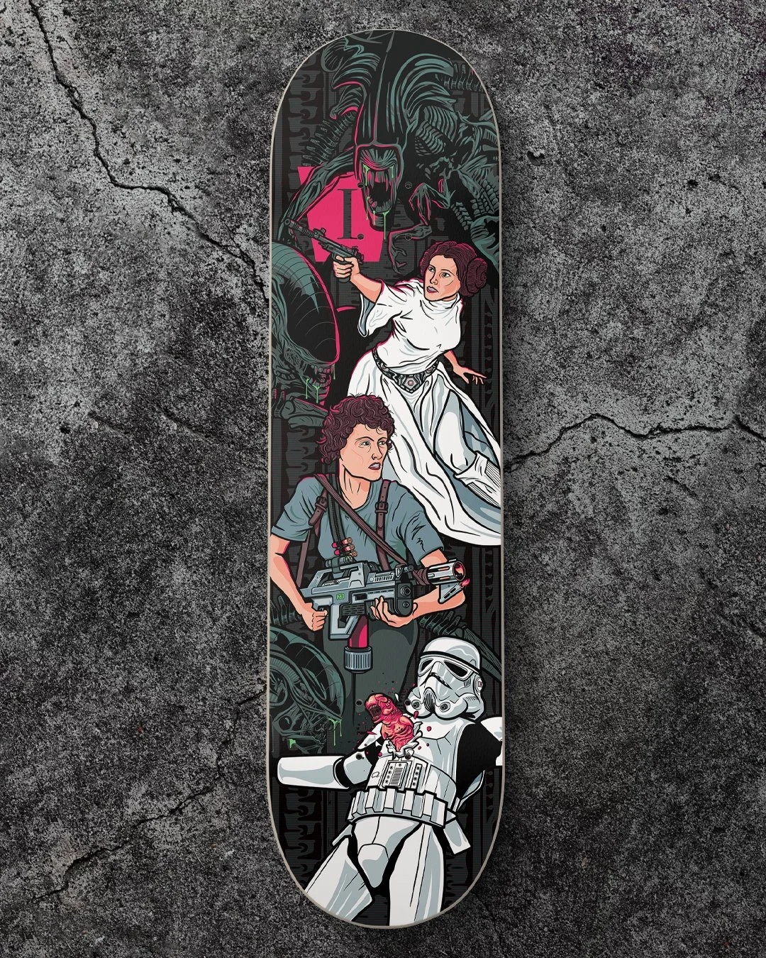 The Queen, The Princess, & The Warrior Skateboard