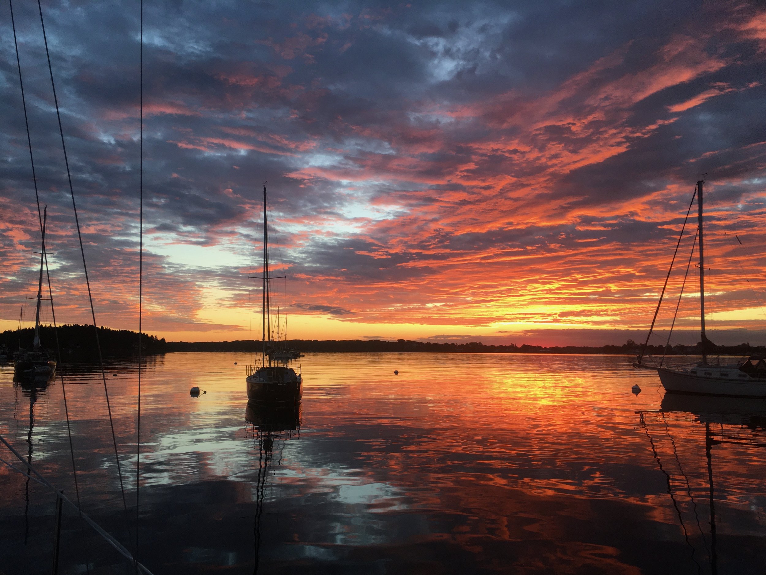 Papersails and a Harpswell sunrise (pc: Sandra Williams)