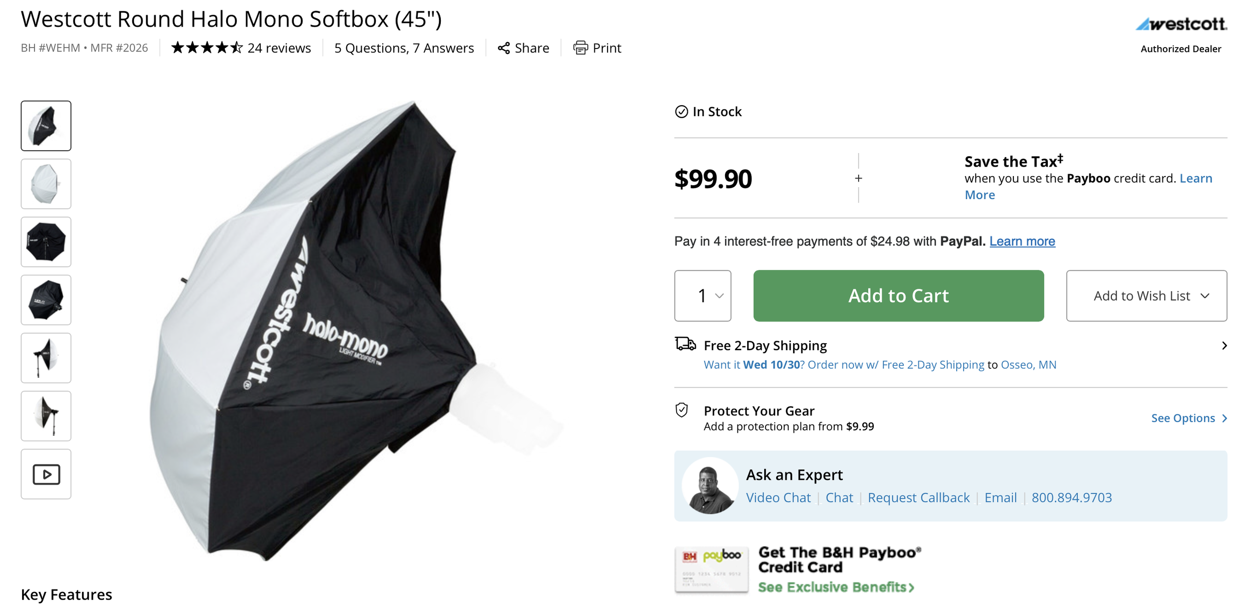 Westcott Round Halo Mono Softbox (45")