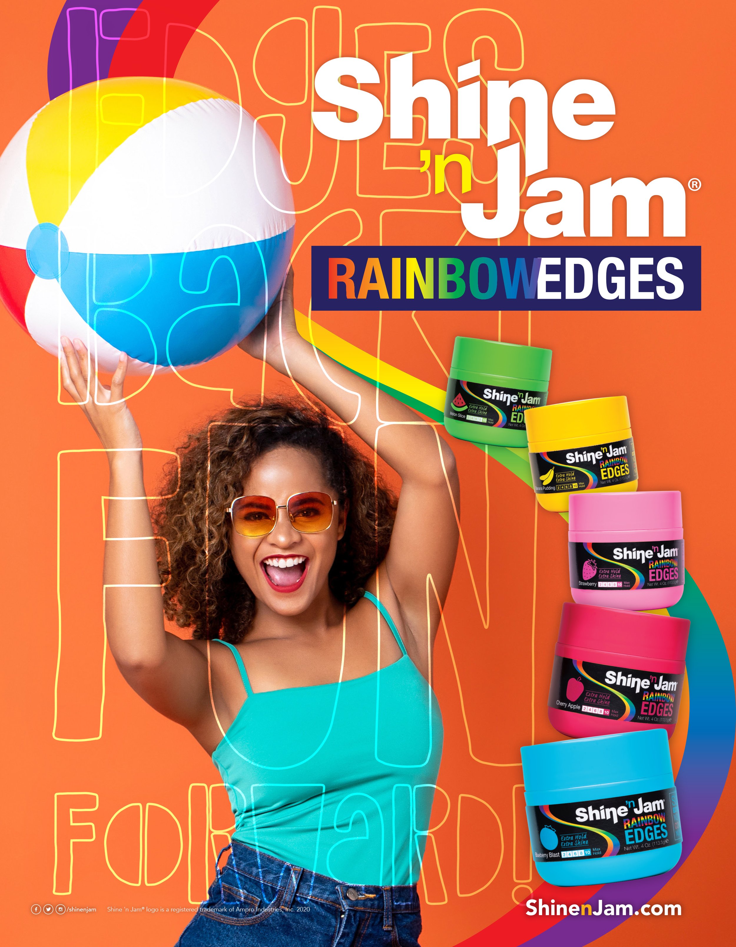 Shine N' Jam Rainbow Edges Blueberry Blast 4oz