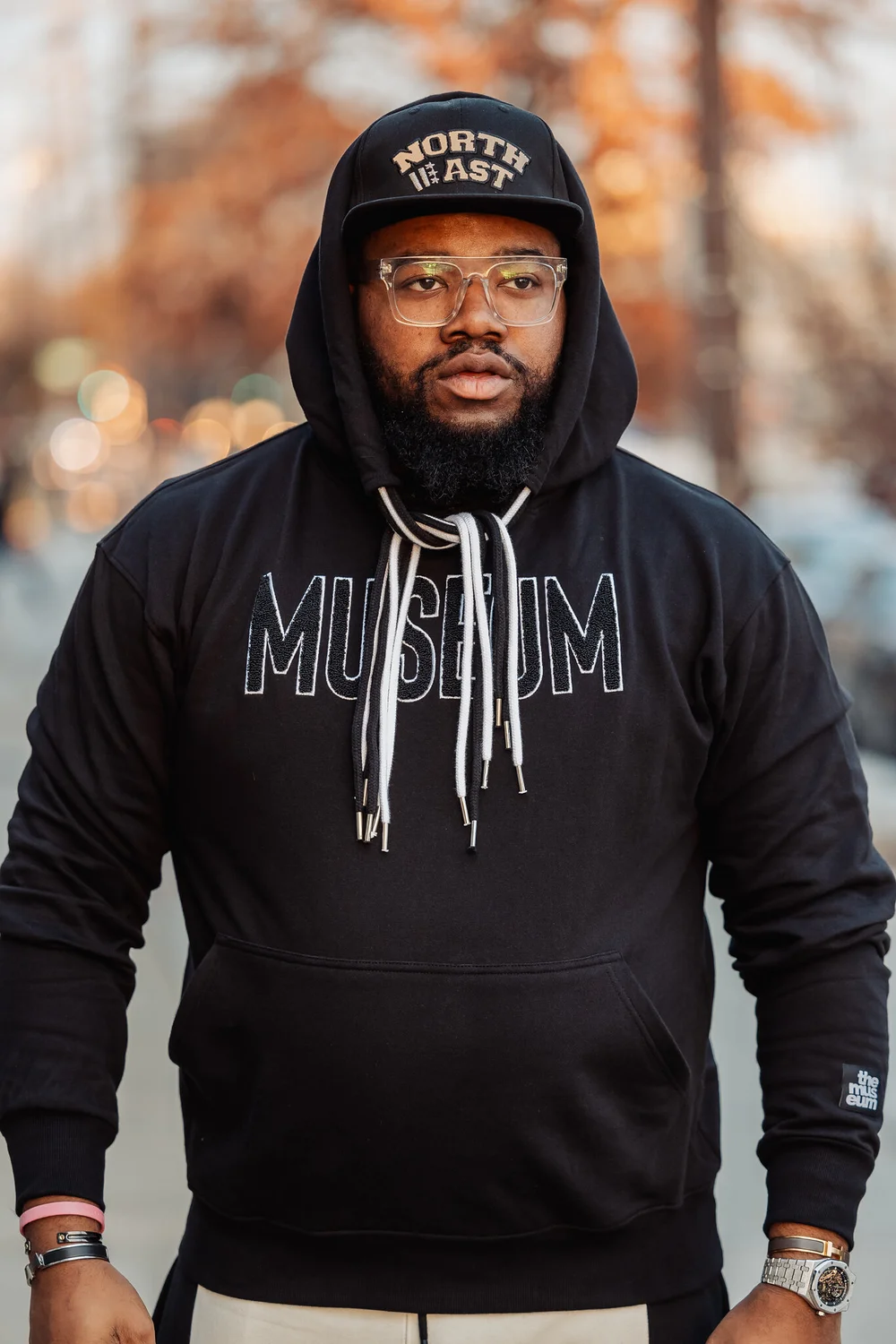 Gray hoodie sales with white strings