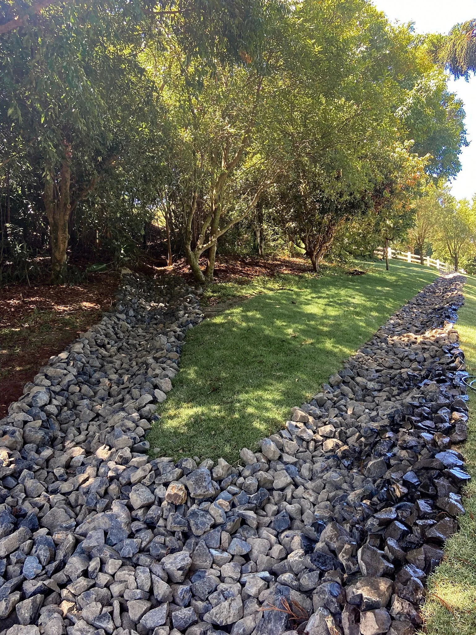 Large swale constructed by Byron Bay Ranga