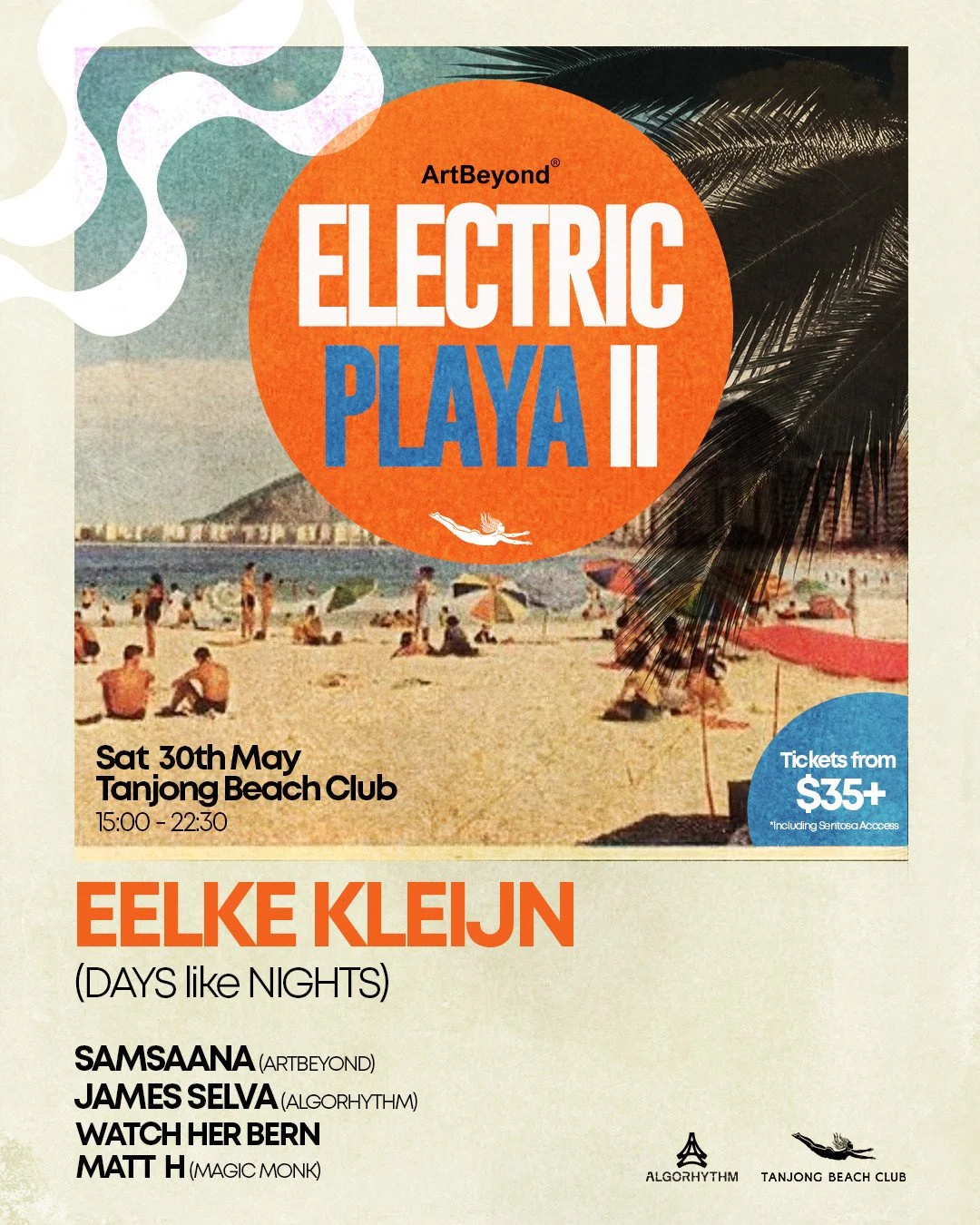 Electric Playa II Presents: Eelke Kleijn⁠
Saturday, May 30 | 3PM &ndash; 10:30PM⁠
⁠
Electric Playa returns to the shores of Sentosa for its most beautiful edition yet.⁠
⁠
With the shoreline glowing and the music building, @eelkekleijn takes the decks