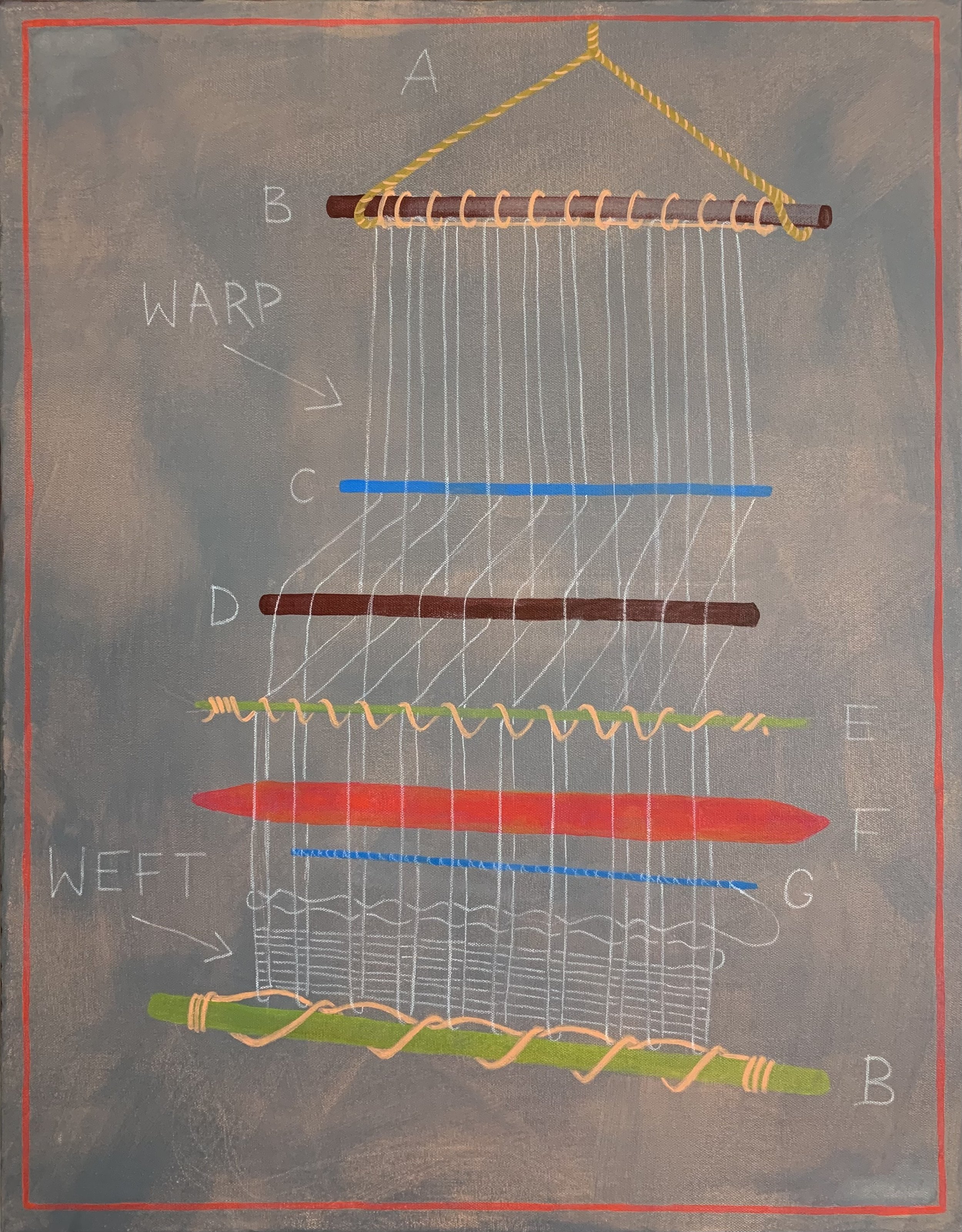 'warp and weft' oil on canvas, 2023
