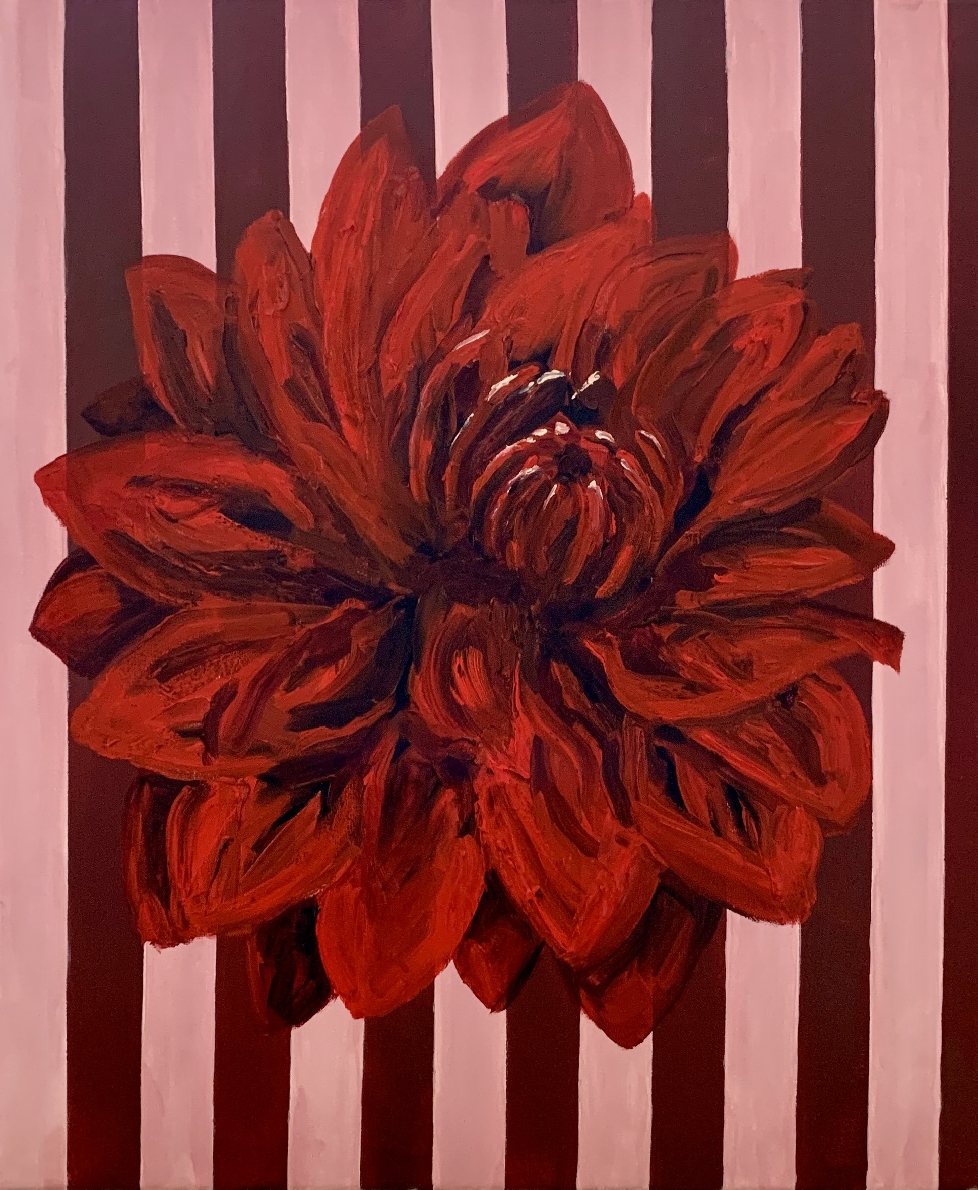 'emotional dahlia I' oil on canvas, 2024
