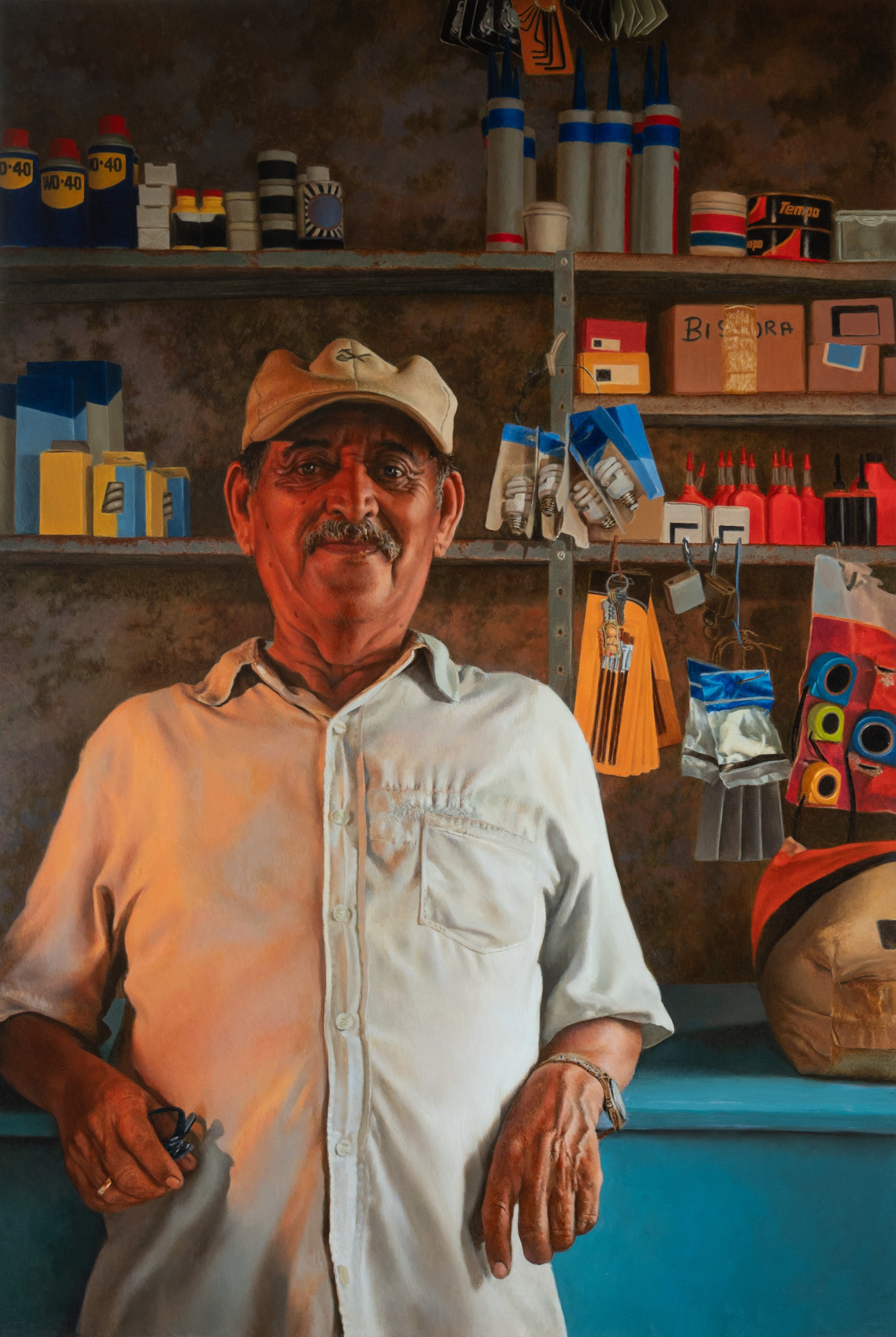 Pastor y su Ferretería
24" x 36" |  Oil on alluminum panel  |  2025