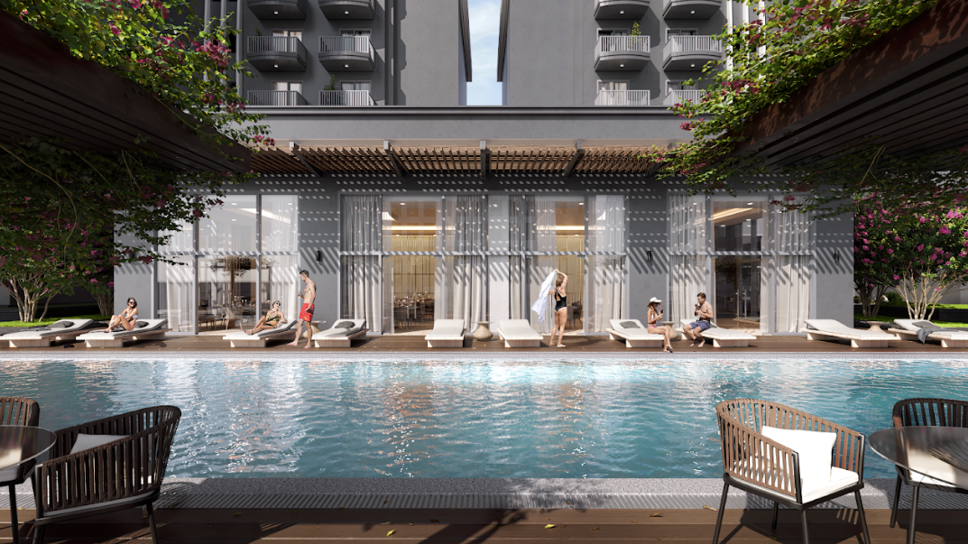 Pool deck at The Grand Midori Ortigas in Ortigas Center, Pasig City - Artist's Perspective.png