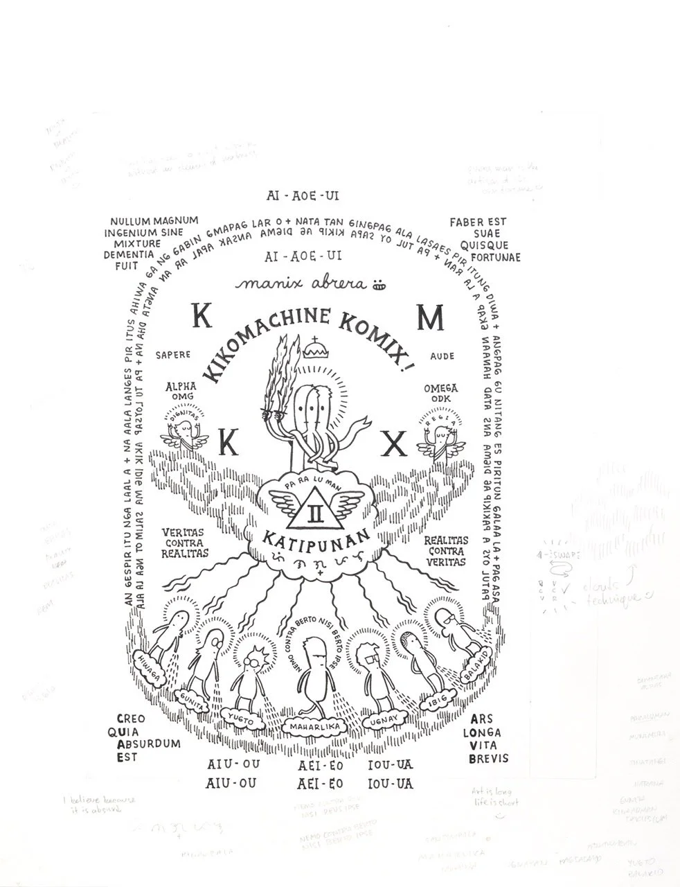 Kikomachine Komix Katipunan II, 8.5 x 11 inches, pen and ink on paper Large